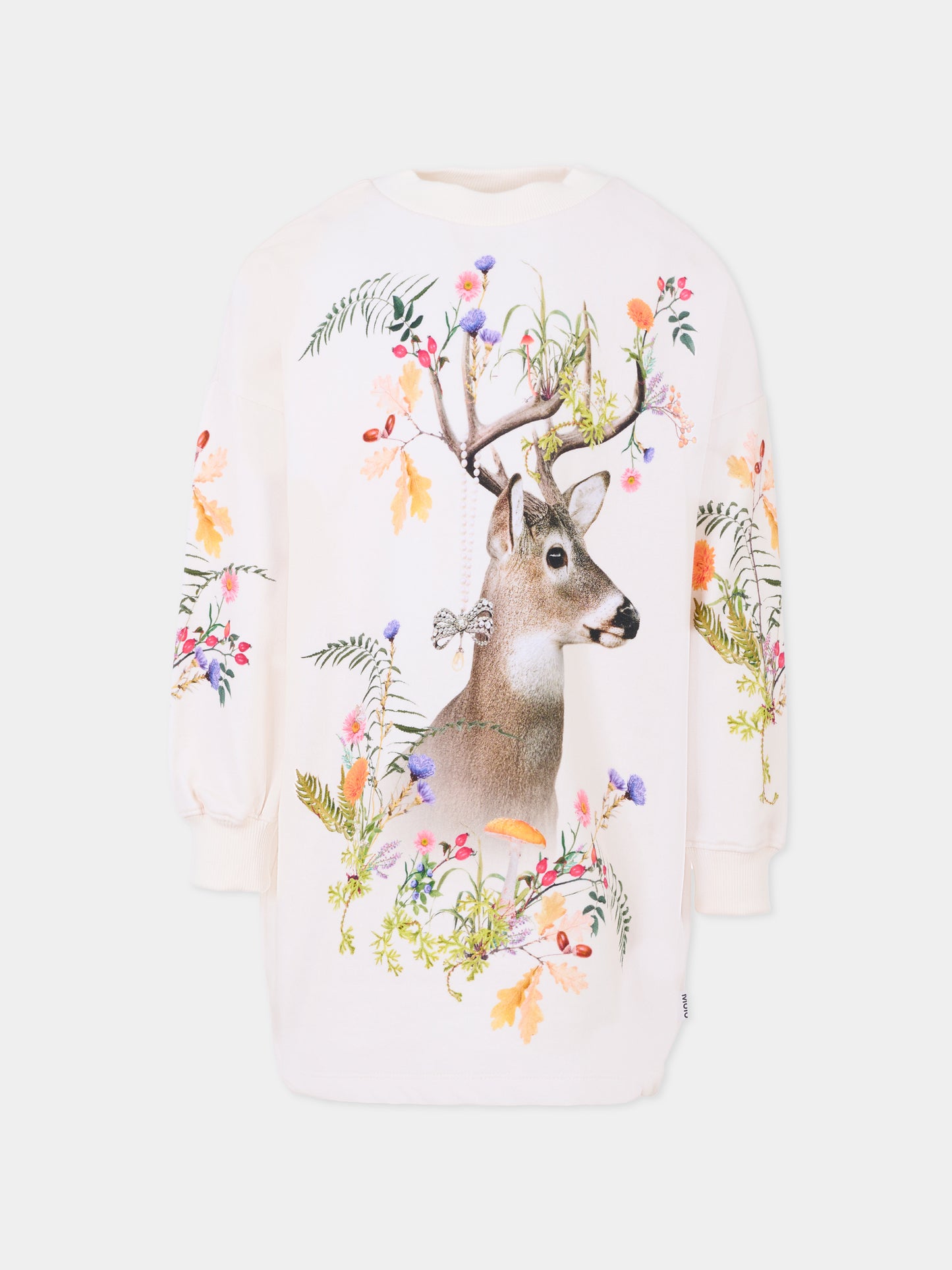 Vestito Cyrella avorio per bambina con stampa cervo,Molo,2W25E233 9695