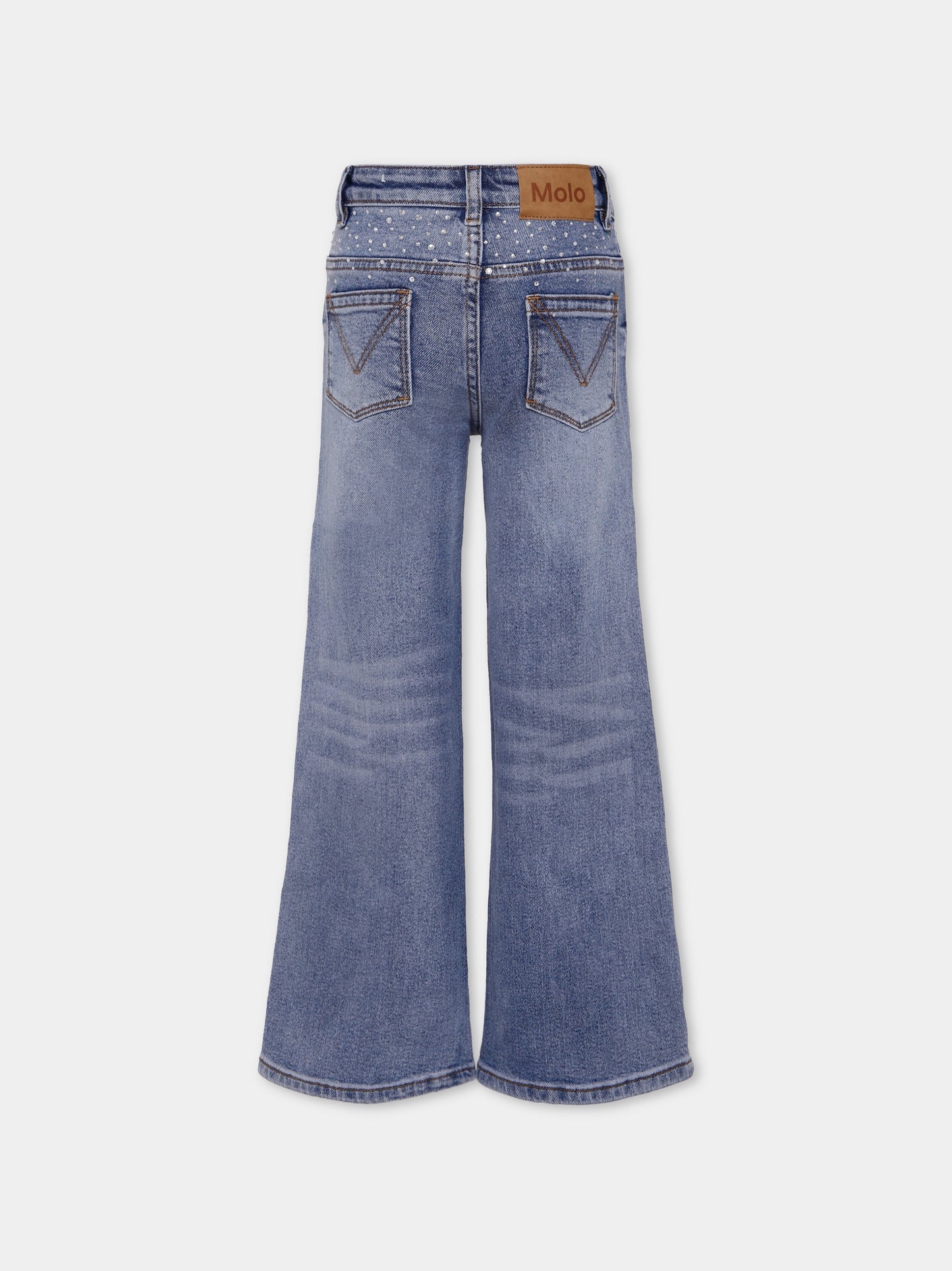 Jeans Asta denim per bambina con strass,Molo,2W25I118 9770