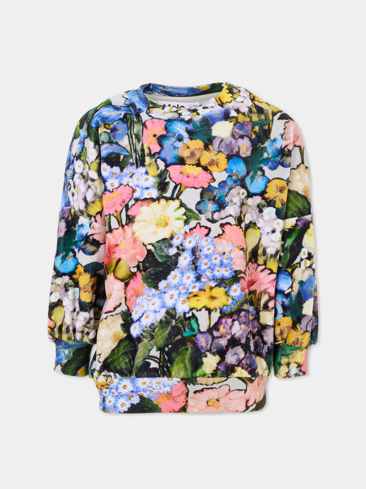 Felpa Marika multicolor per bambina con fiori,Molo,2W25J213 9384