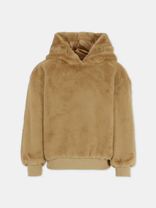 Felpa Maureen beige per bambina con logo,Molo,2W25J301 5510