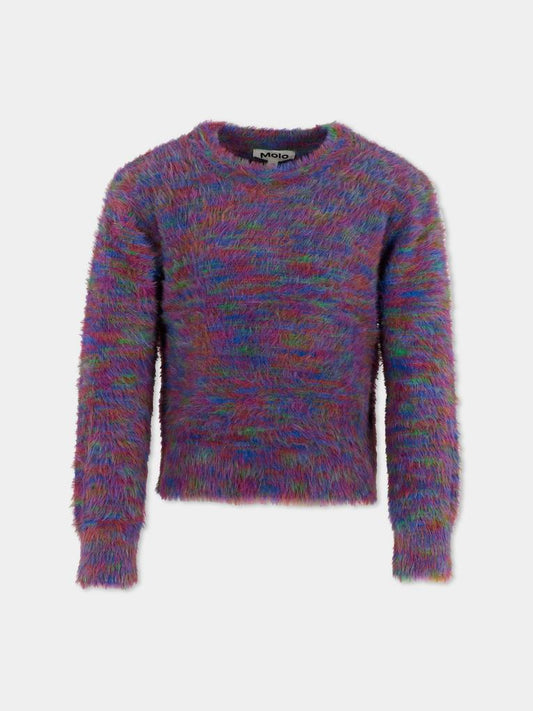 Maglione Garda viola per bambina con patch,Molo,2W25K215 5577