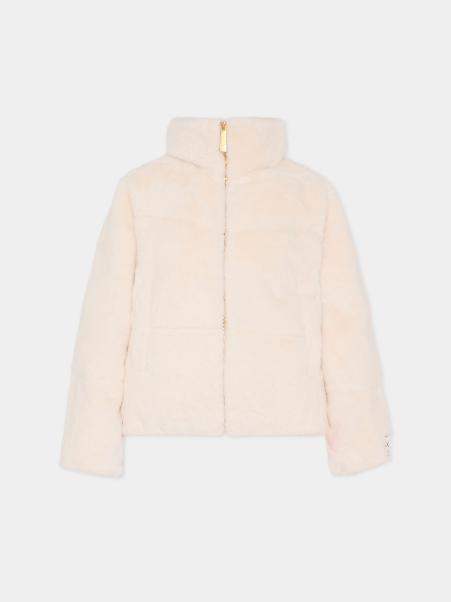 Piumino crop Havi avorio per bambina con patch,Molo,5W25M323 5553