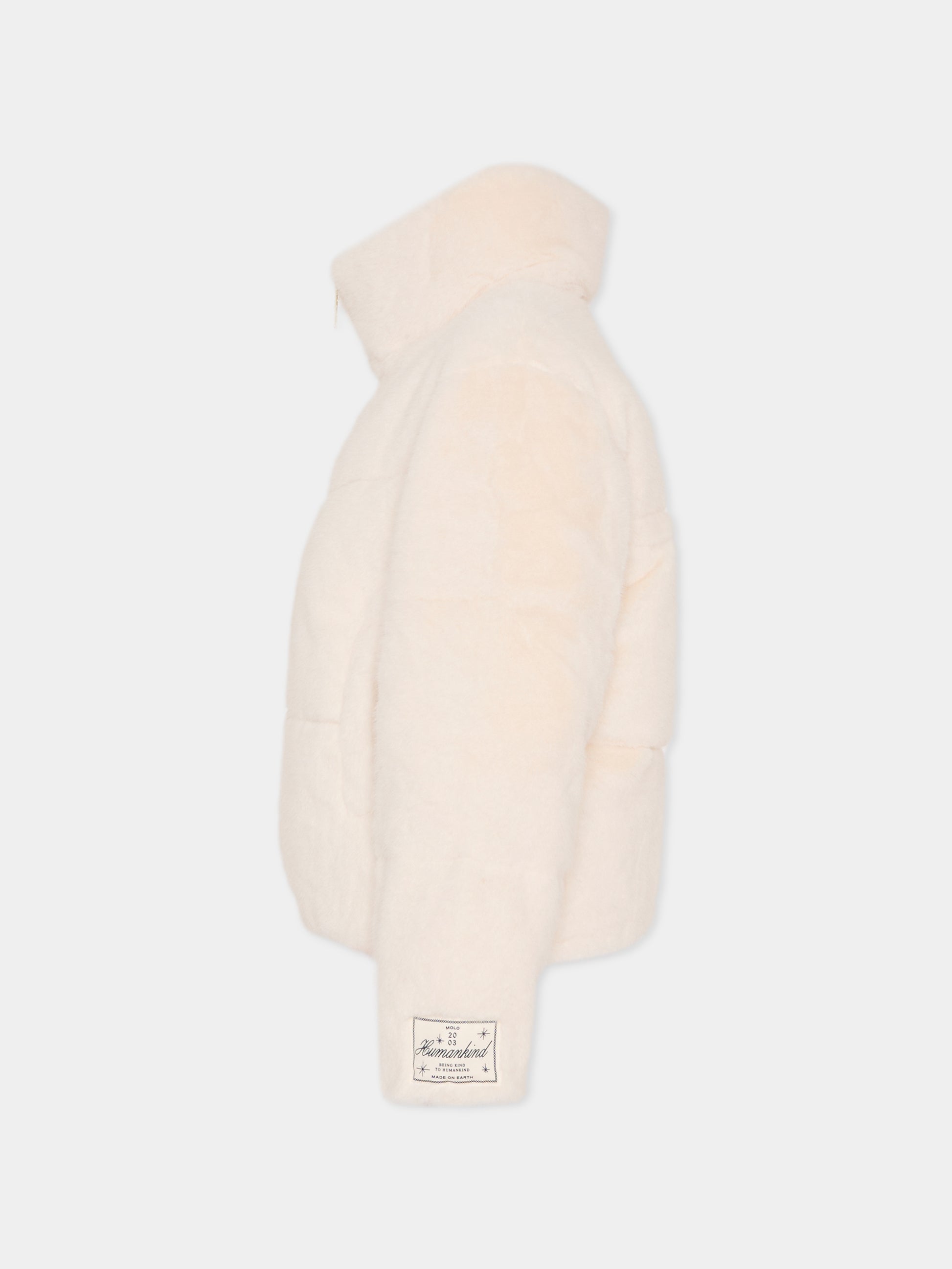 Piumino crop Havi avorio per bambina con patch,Molo,5W25M323 5553