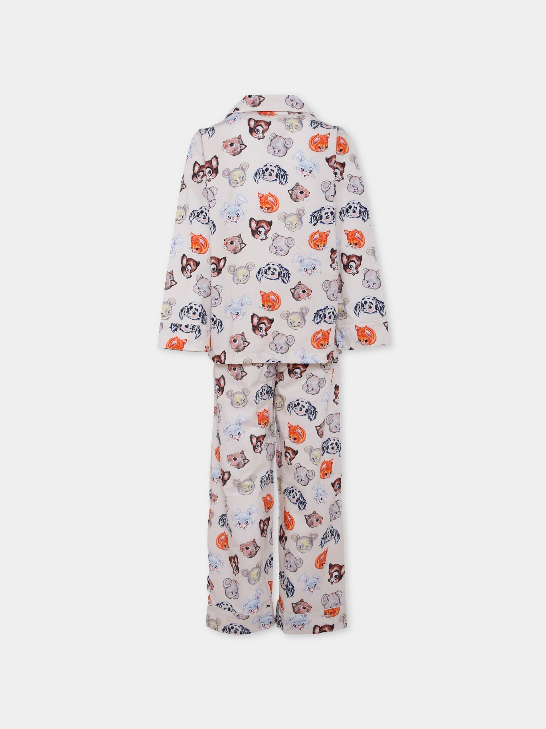 Pigiama Lex beige per bambina con animali all over,Molo,6W25R503 9748