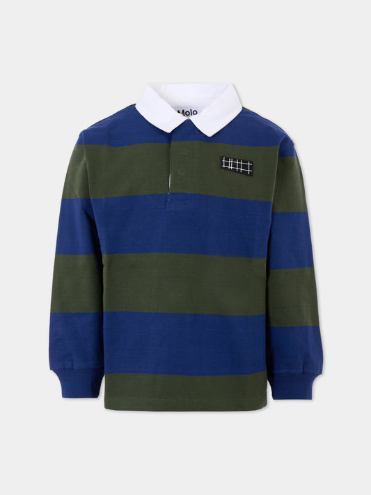 Polo Relz blu per bambino con patch,Molo,1W25A401 4962