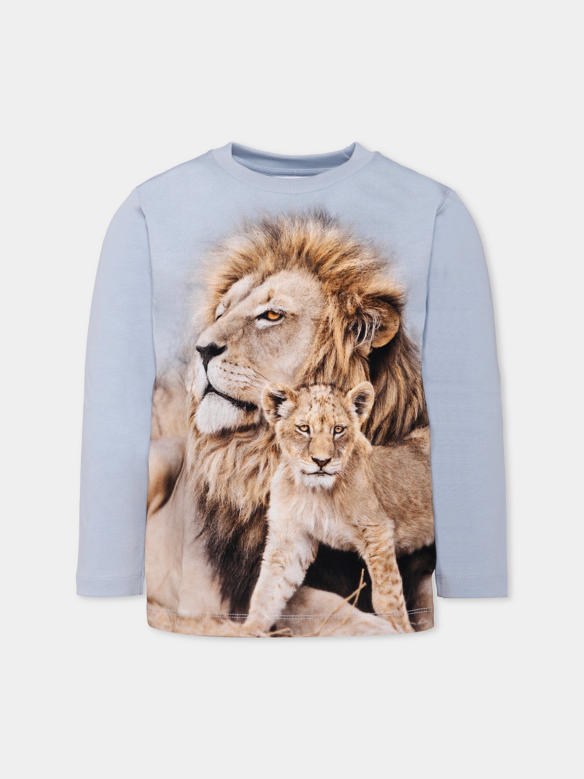 T-shirt Reif celeste per bambino con leoni,Molo,1W25A403 9655