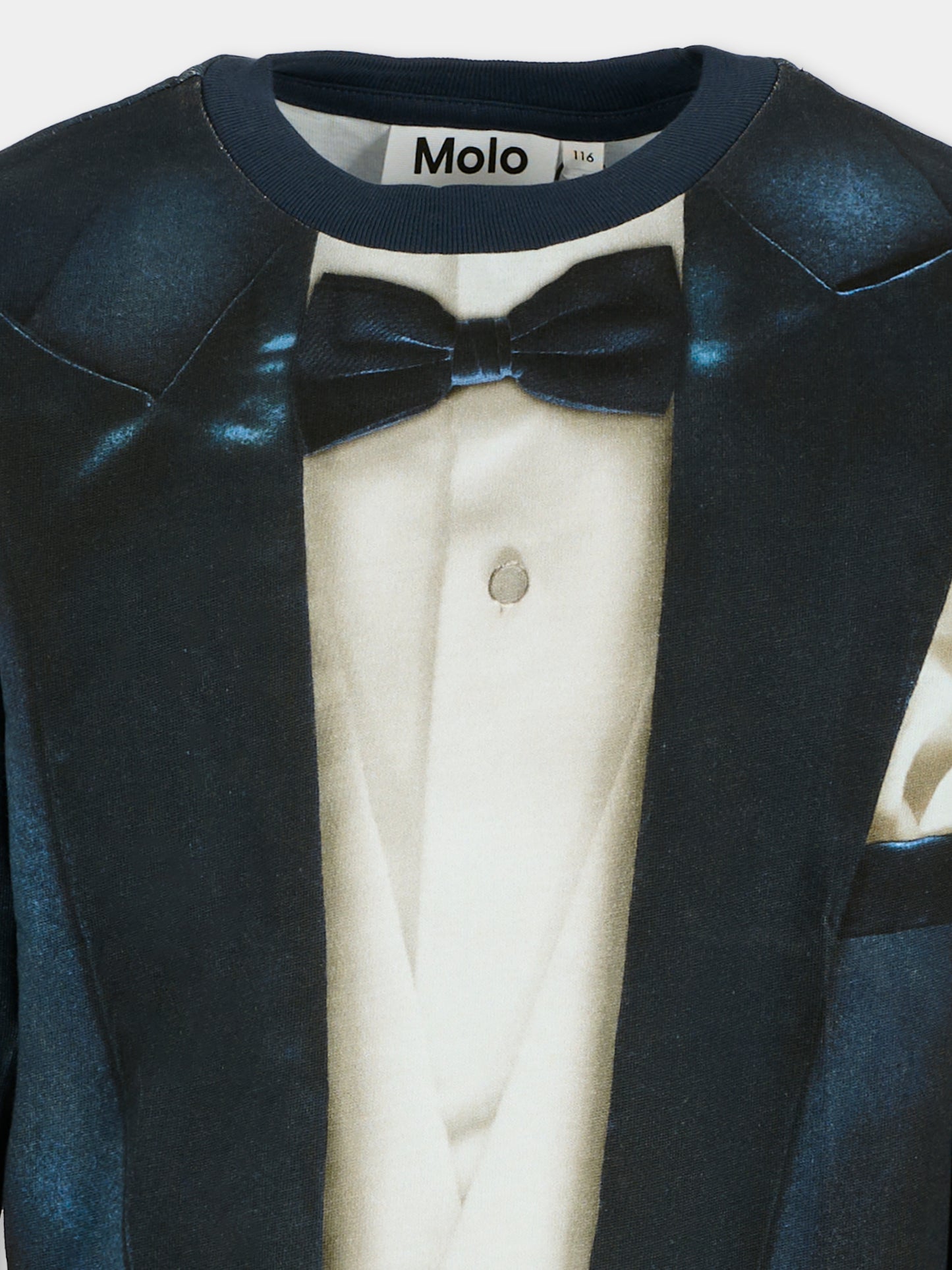 T-shirt Reif blu per bambino con stampa smoking,Molo,1W25A403 9764