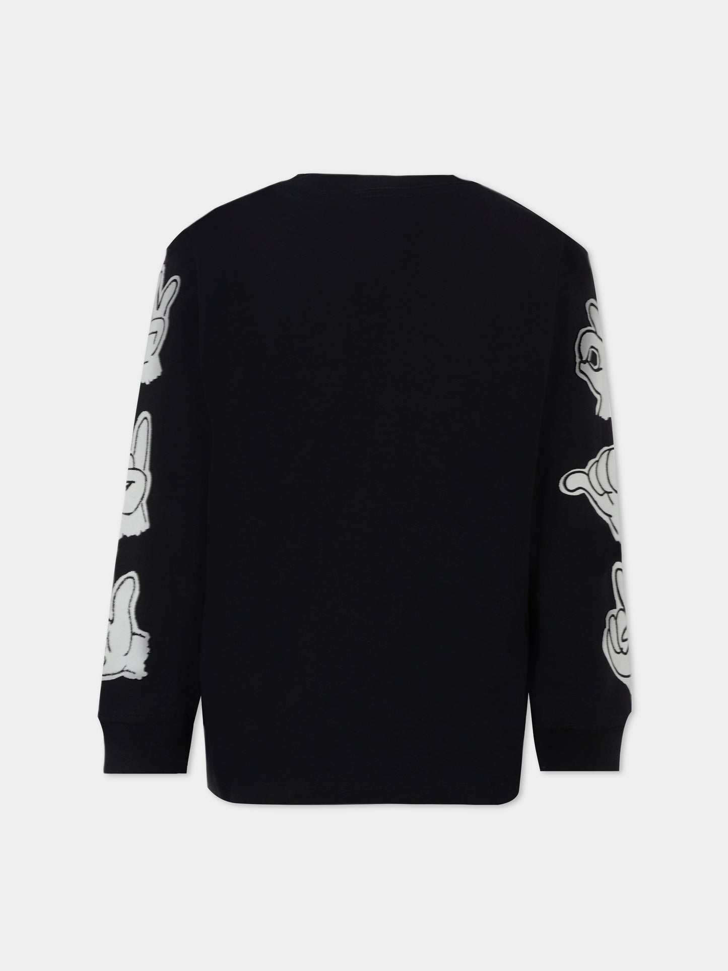 T-shirt Rube nera per bambina con mano,Molo,1W25A406 9678