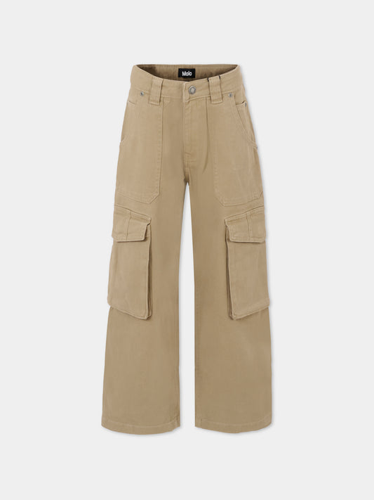Pantaloni Aletr beige per bambino,Molo,1W25I109 8954