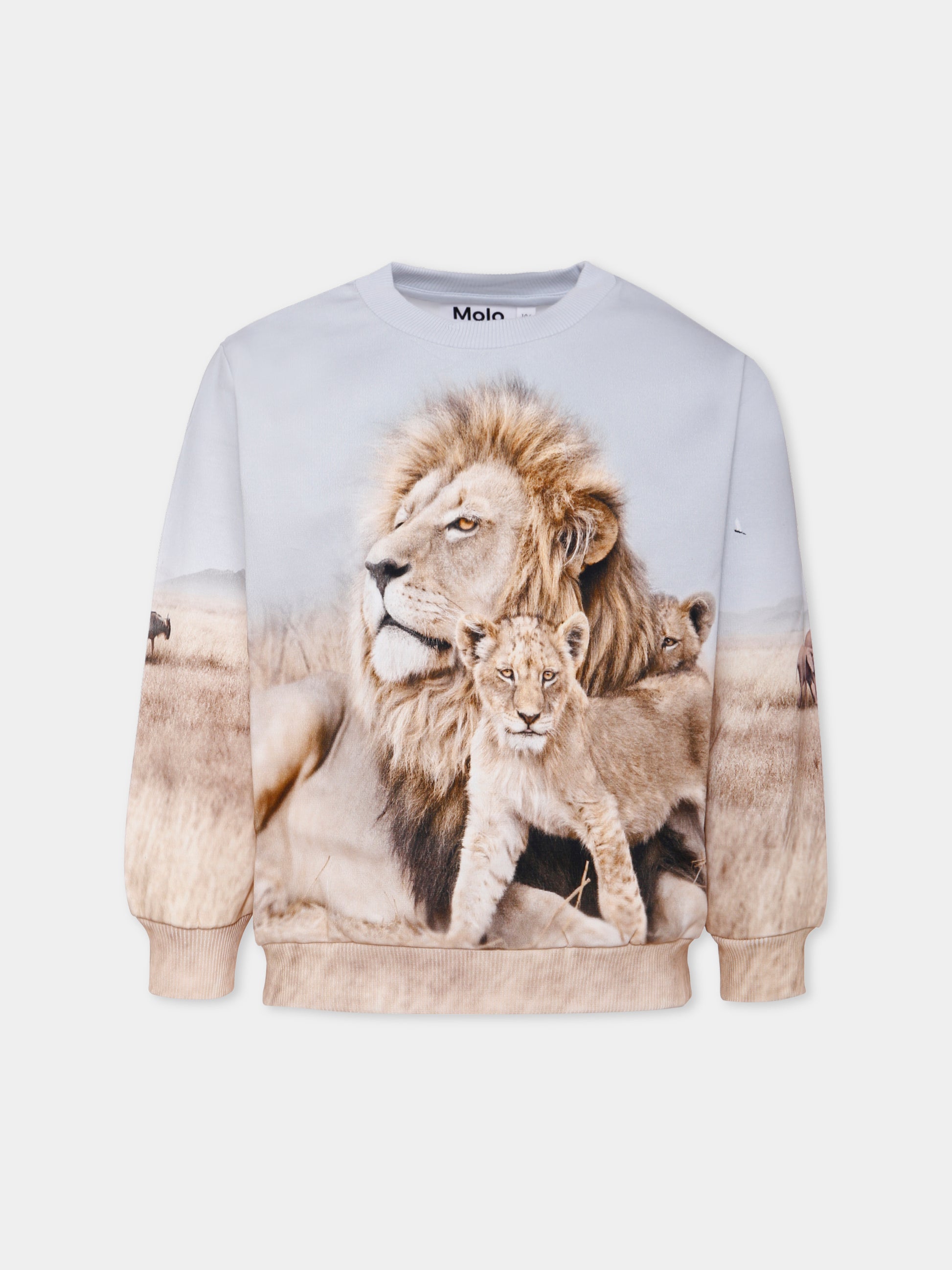 Felpa  Miksi beige per bambino con leoni,Molo,1W25J209 9656