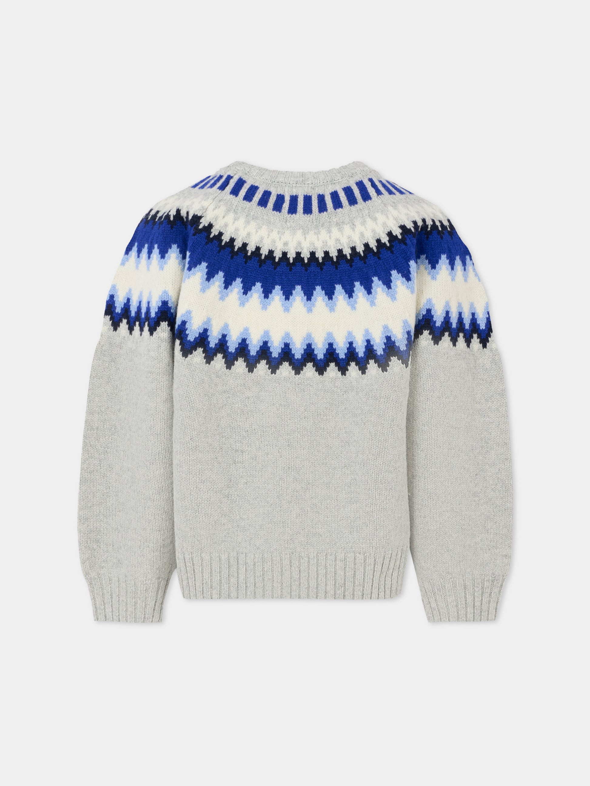 Maglione Baes grigio per bambino con motivo nordico,Molo,1W25K202 9600