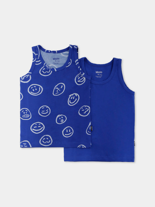 Set canottiere Jayden blu per bambino smile,Molo,1W25Q101 9458