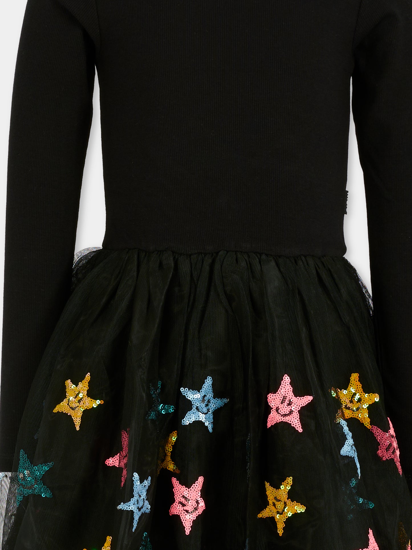 Vestito Cyrus nero per bambina con stelle,Molo,2W25E231 0099