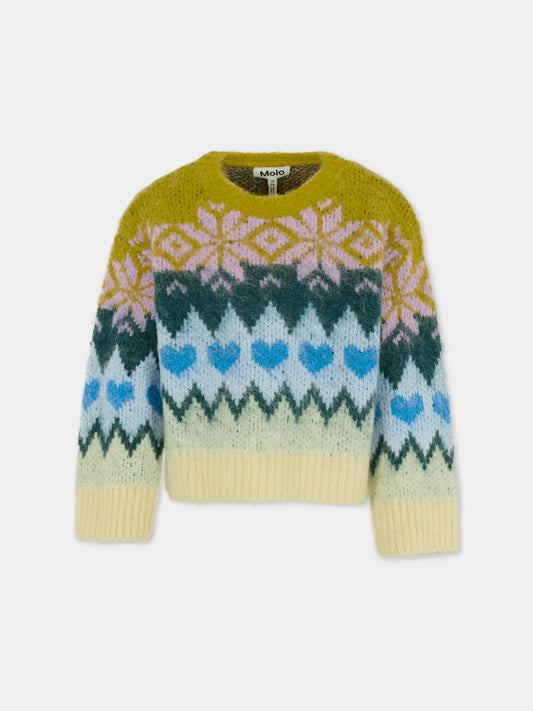 Maglione Glenda multicolor per bambina con motivo nordico,Molo,2W25K206 4954