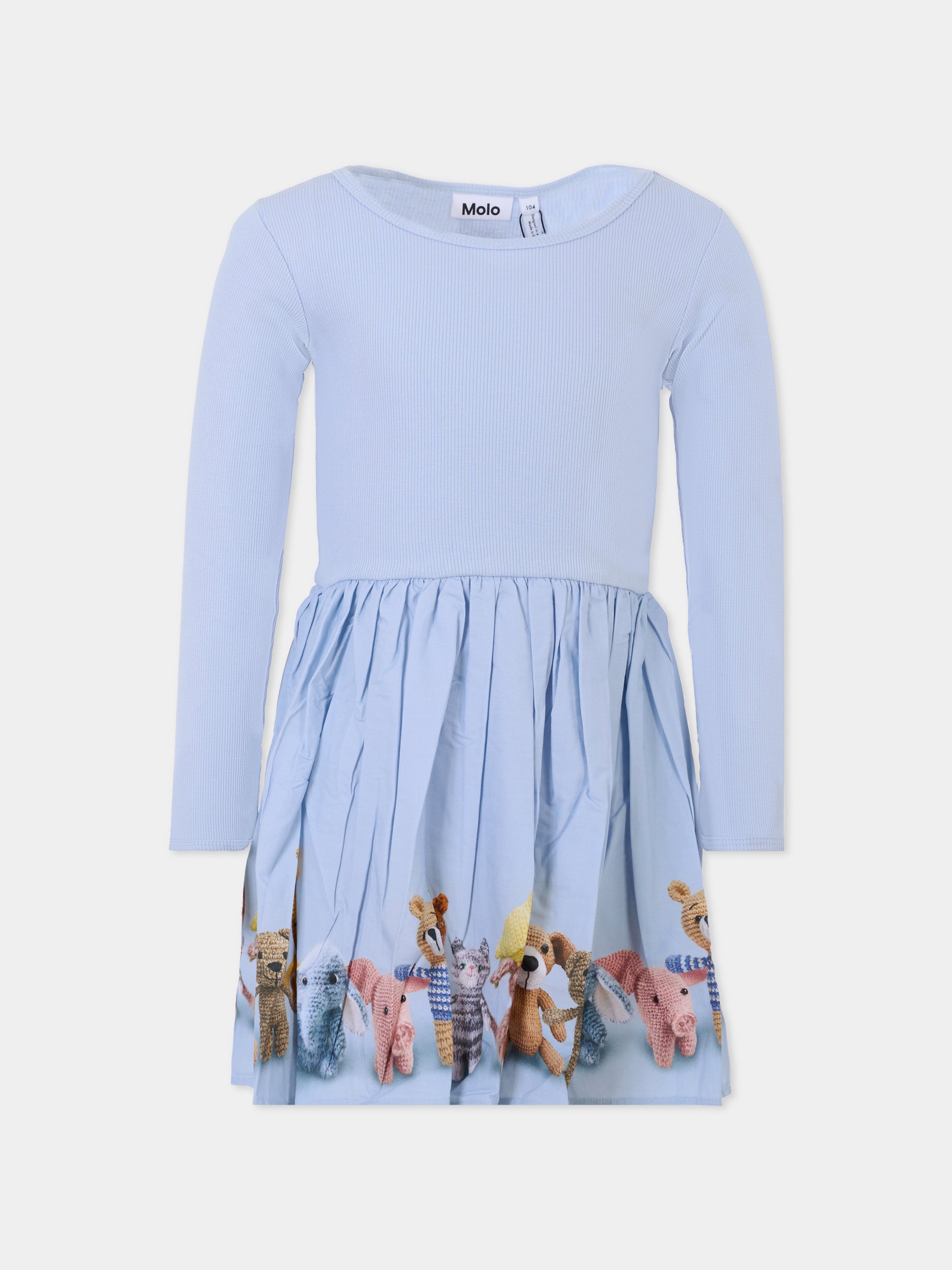 Vestito Candie azzurro per bambina,Molo,4W25E203 9632