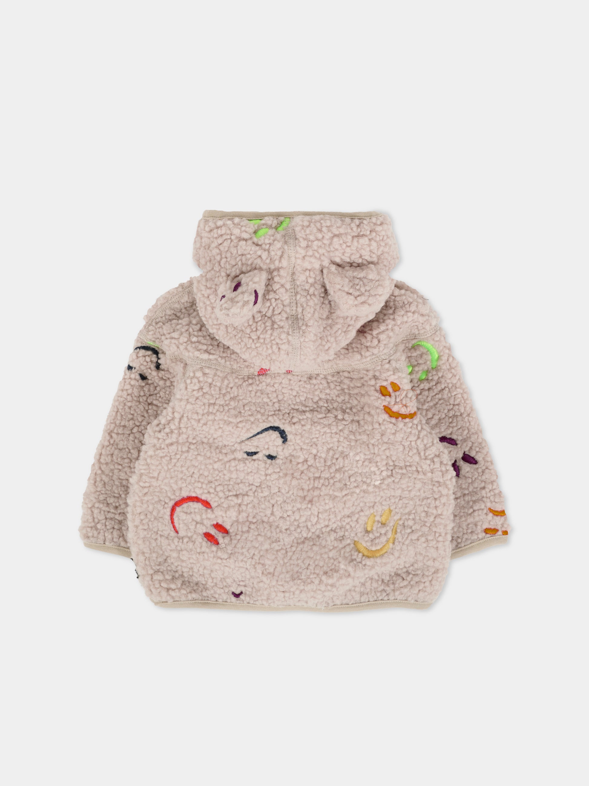 Ecopelliccia Ummi beige per neonati con smile all over,Molo,5W25L205 9448