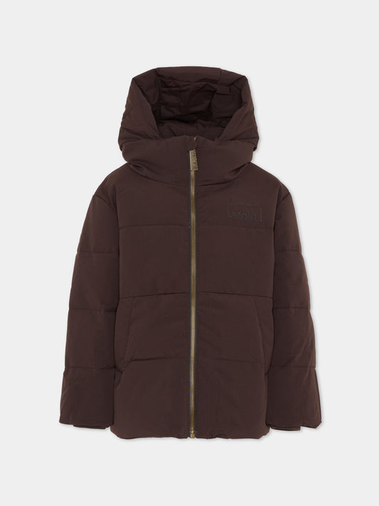Piumino Hilo marrone per bambini con logo,Molo,5W25M305 5522