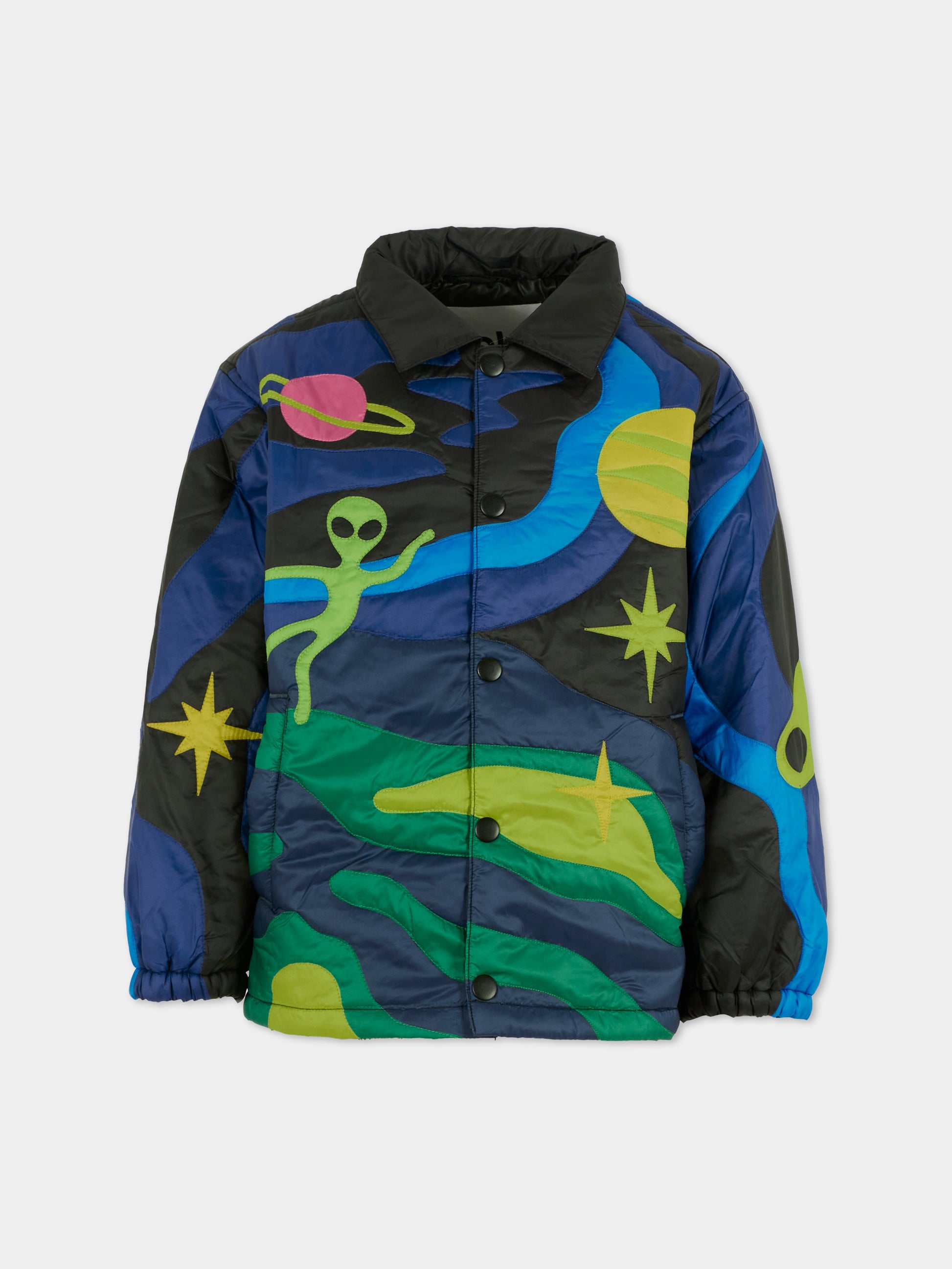 Piumino Haraldur nero per bambino con alieno,Molo,5W25M324 9610