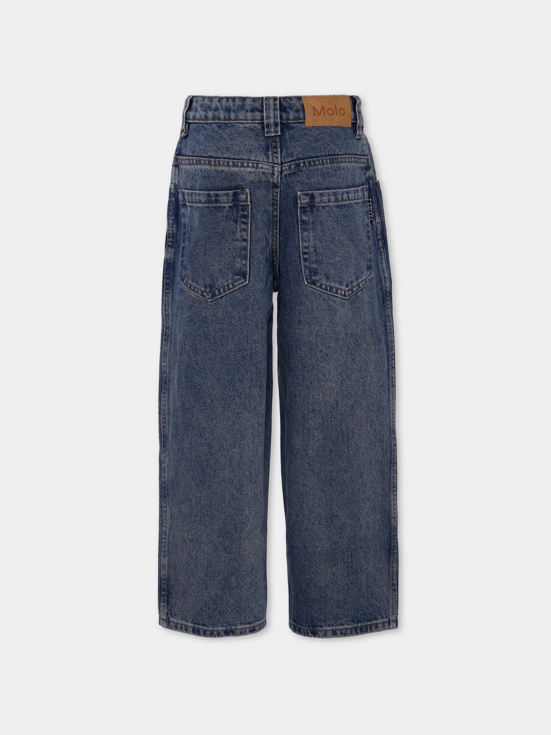 Jeans Aska denim per bambini con simbolo della pace,Molo,6W25I103 9397