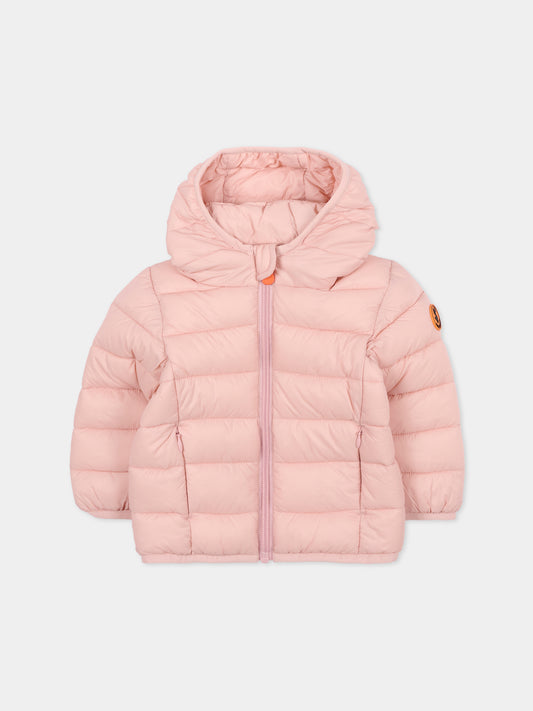 Piumino Wally rosa per neonata con logo,Save The Duck Kids,I30003X GIGA21 80007