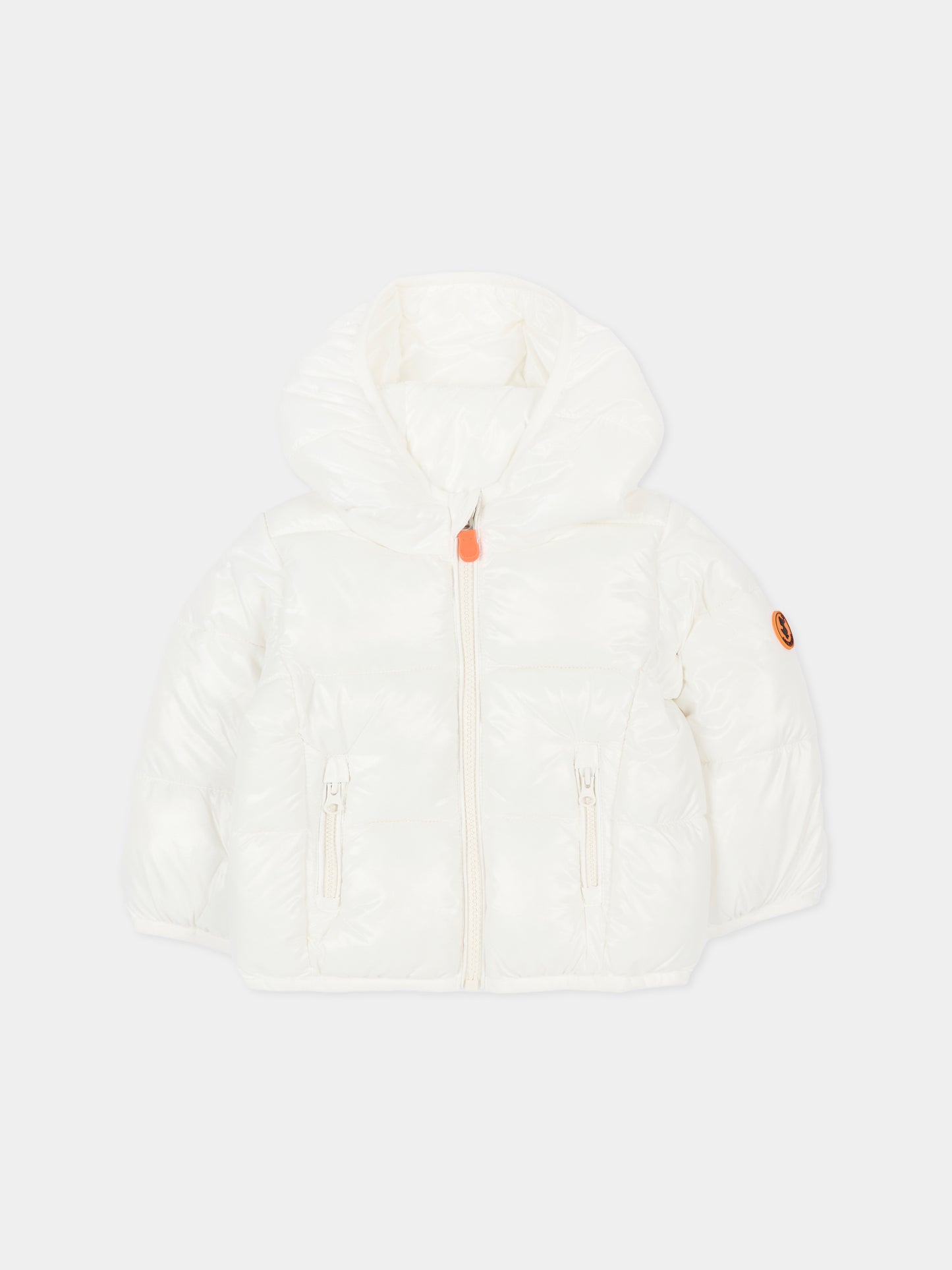Piumino Jody bianco per neonati con logo,Save The Duck Kids,I30004X LOVE21 00002