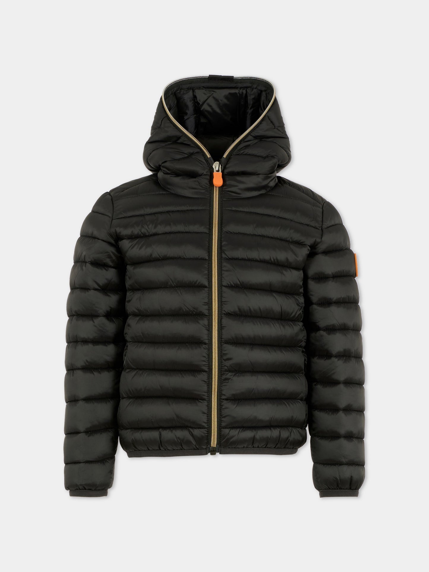 Piumino Iris nero per bambina con logo,Save The Duck Kids,J32310G IRIS21 10000