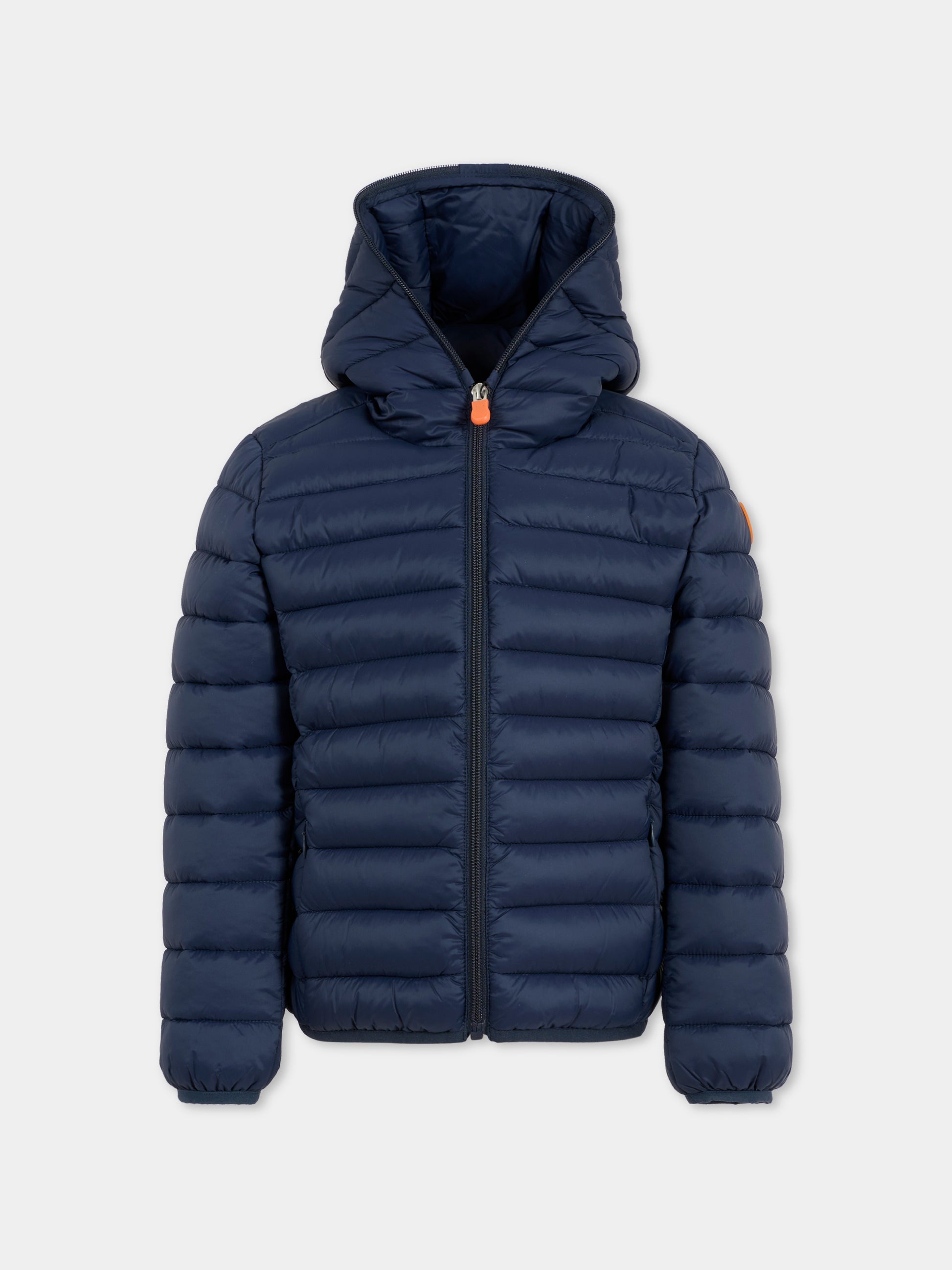 Piumino Dony blu per bambino con logo,Save The Duck Kids,J30650B GIGA21 90000