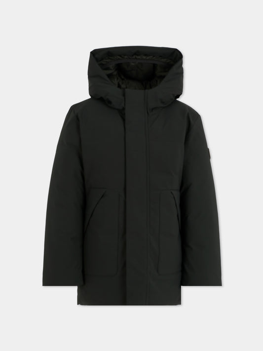 Piumino Albi nero per bambino con logo,Save The Duck Kids,J41447B MATT21 10000