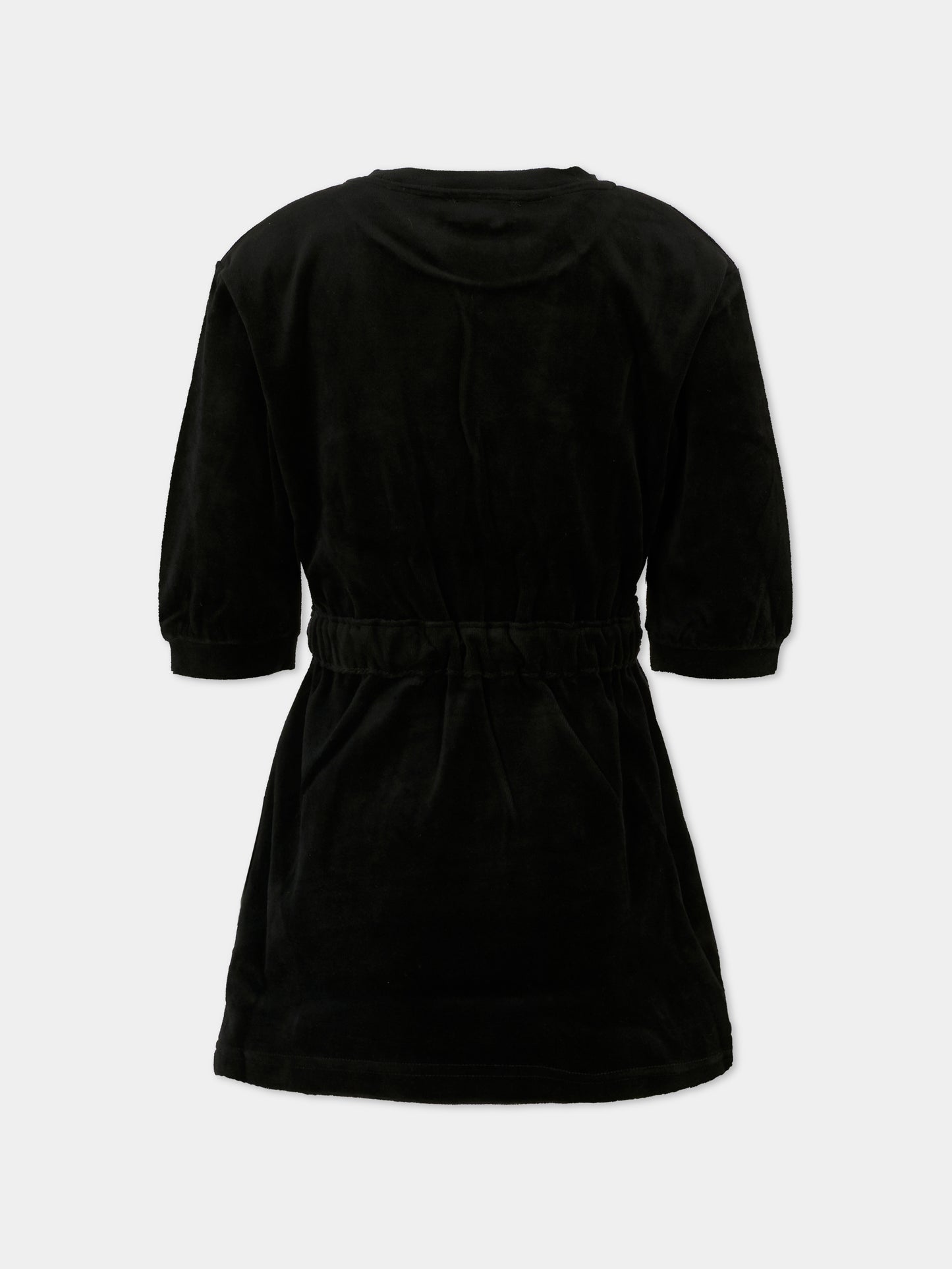 Vestito nero per bambina con logo,Sonia Rykiel Paris,A00325 09B