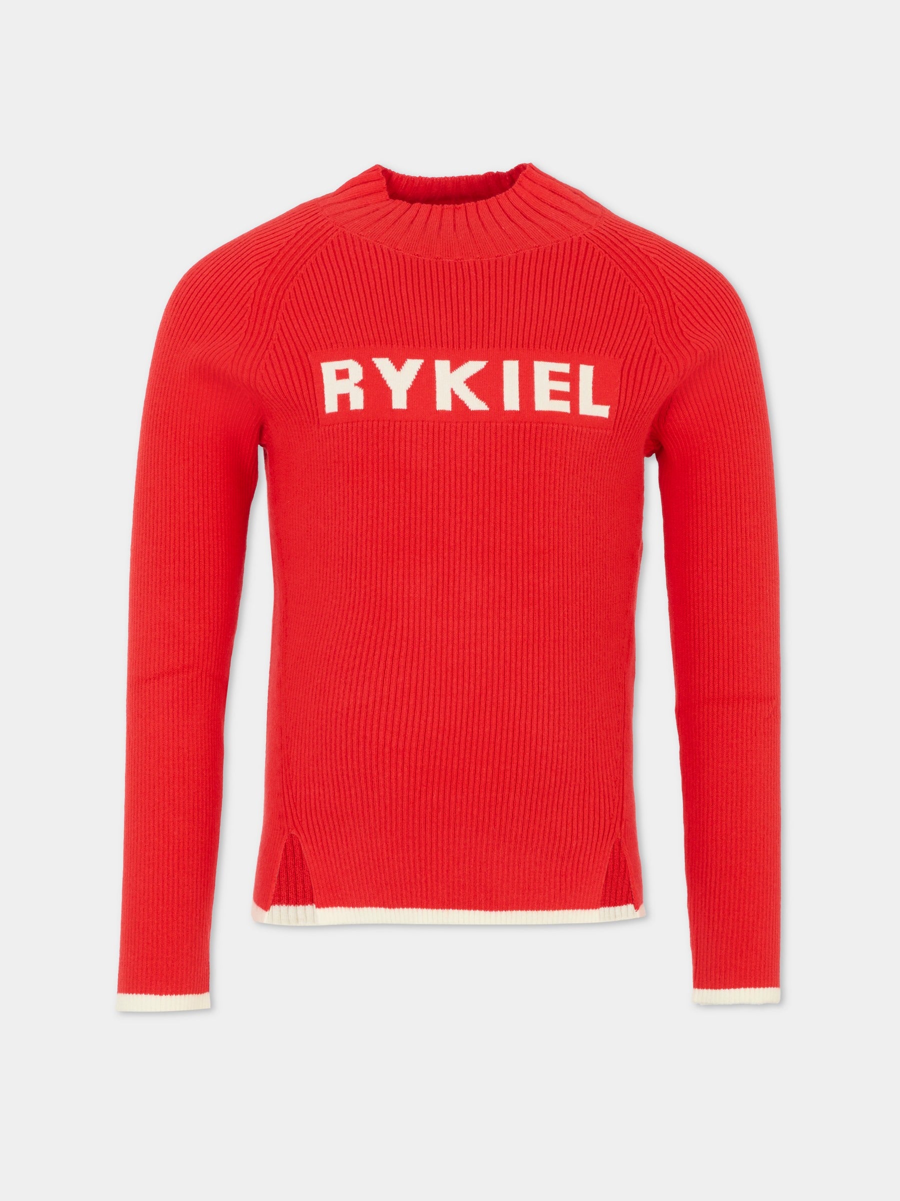 Maglione rosso per bambina con logo,Sonia Rykiel Paris,A00342 97E