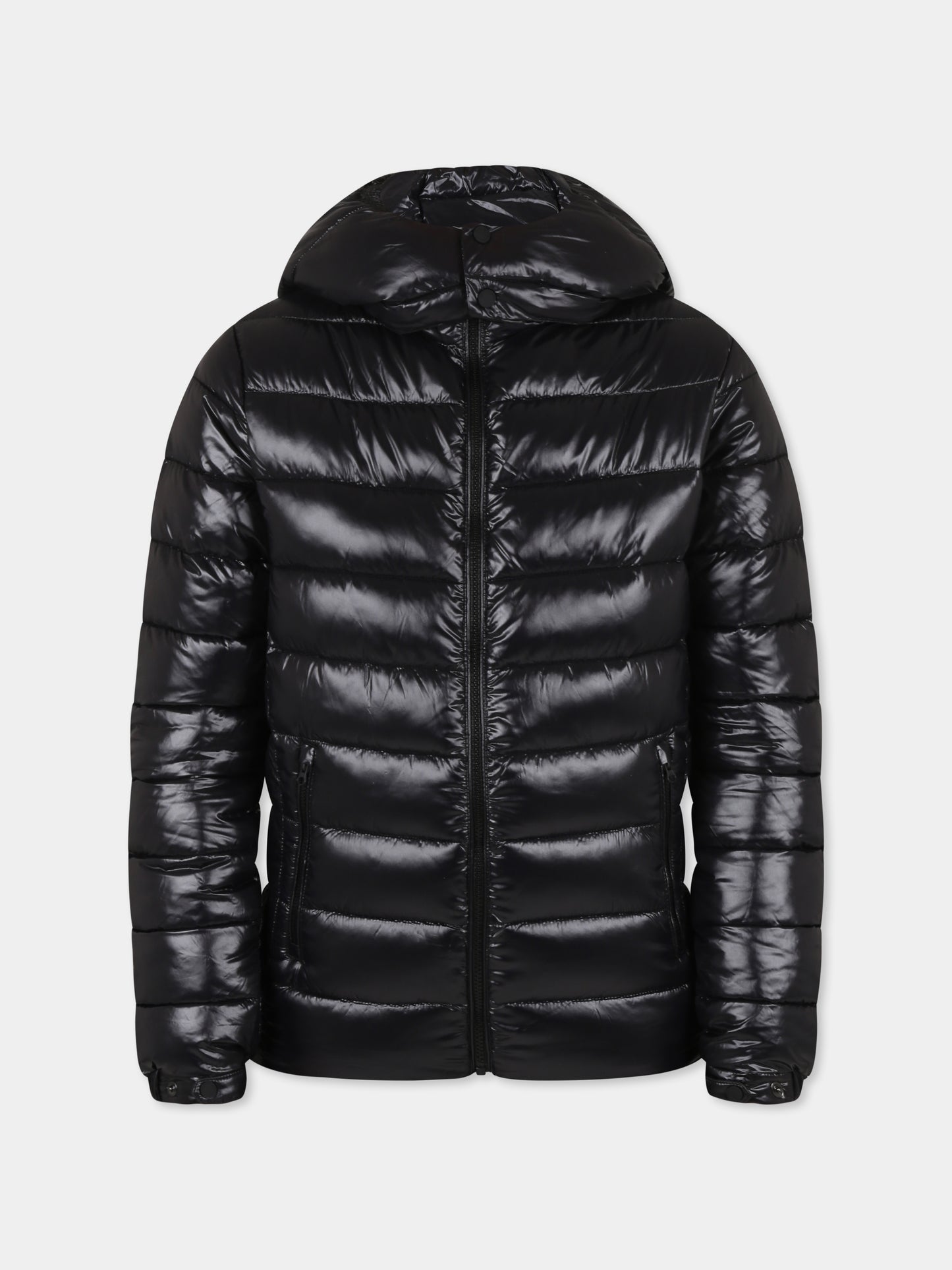 Piumino nero Niles per bambina con logo,Save The Duck Kids,J31653B LOVE19 10000