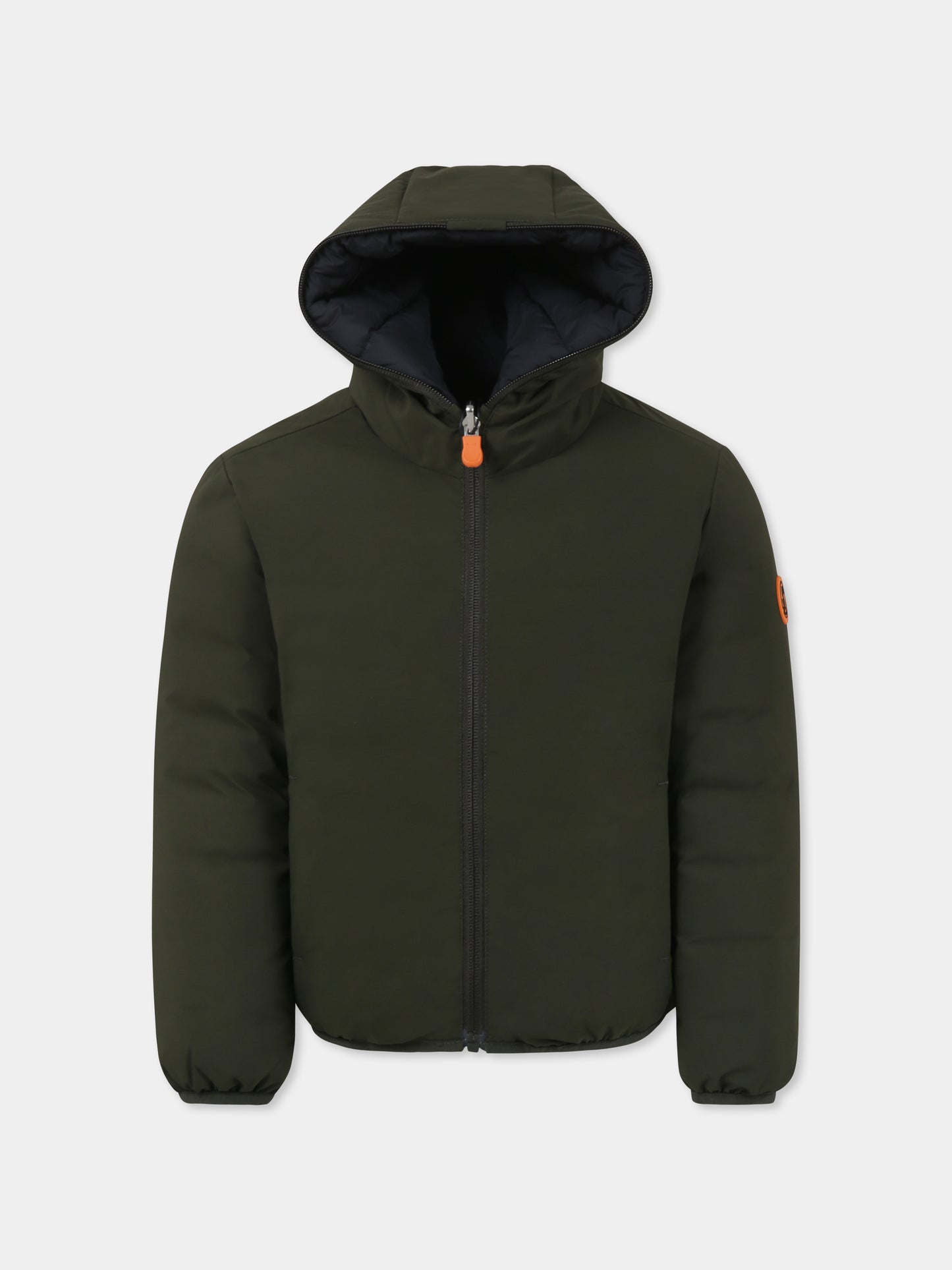 Piumino Oliver verde reversibile per bambino,Save The Duck Kids,J33600B MATT19 50071