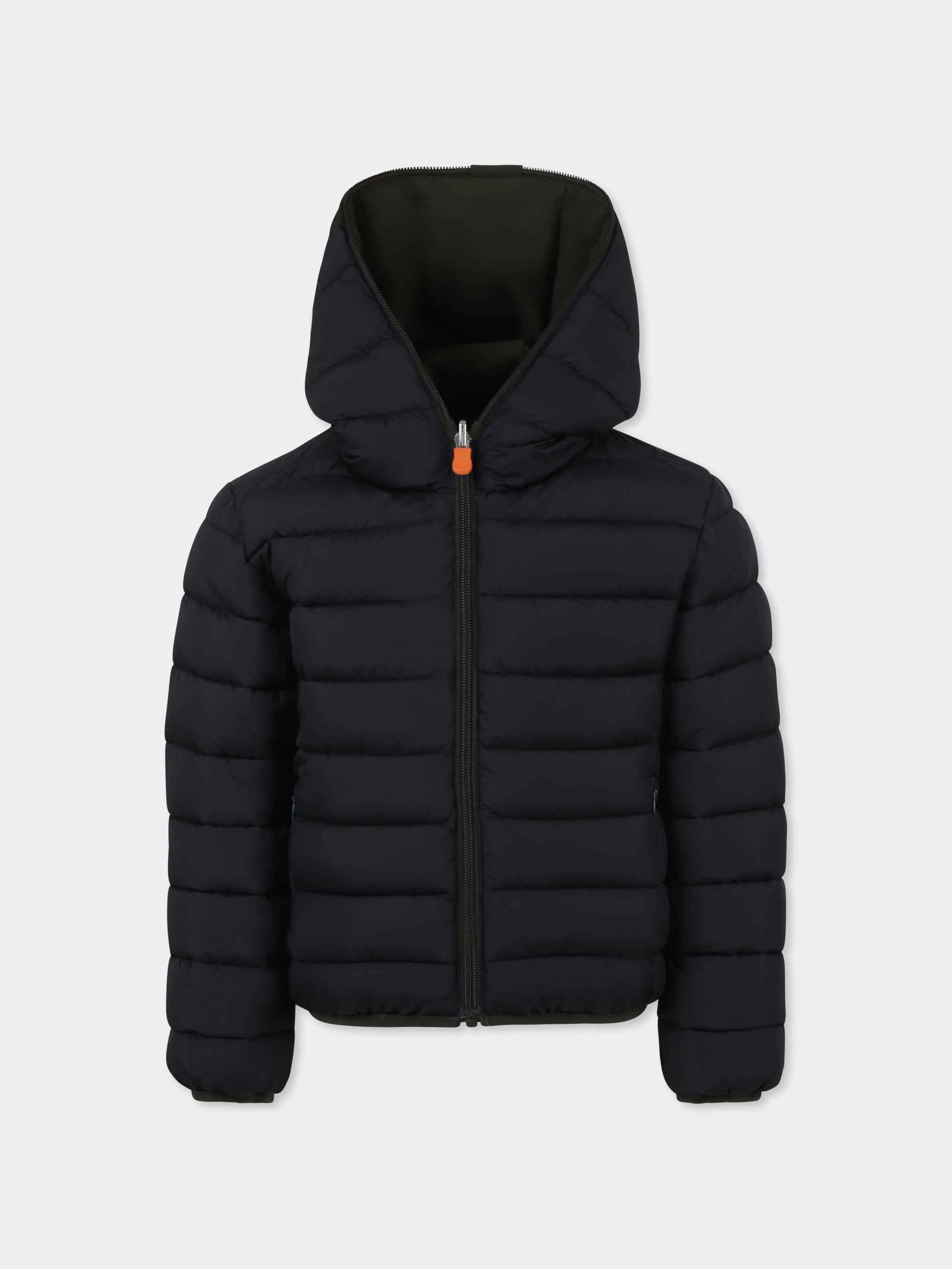 Piumino Oliver verde reversibile per bambino,Save The Duck Kids,J33600B MATT19 50071