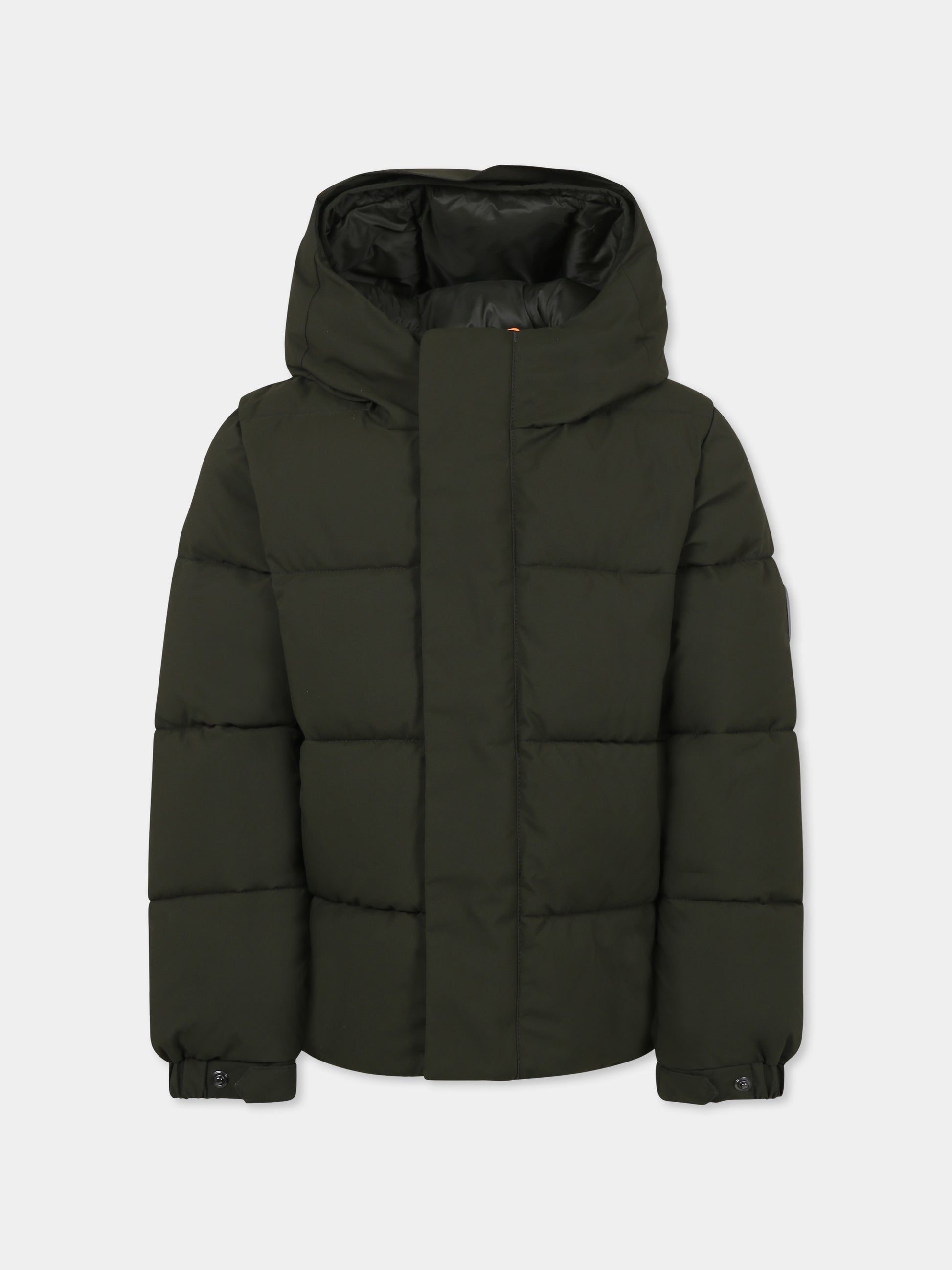 Piumino Norwood verde per bambino con logo,Save The Duck Kids,P31888B MATT19 50071