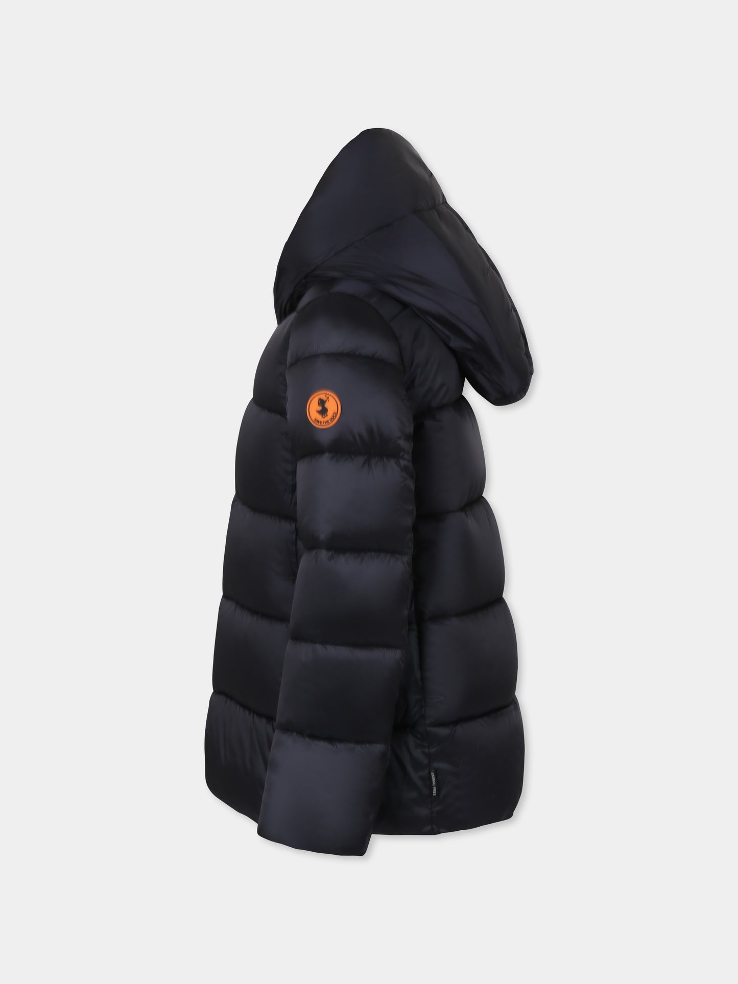 Piumino Gracie nero per bambina con logo,Save The Duck Kids,J45650G IRIS19 10000