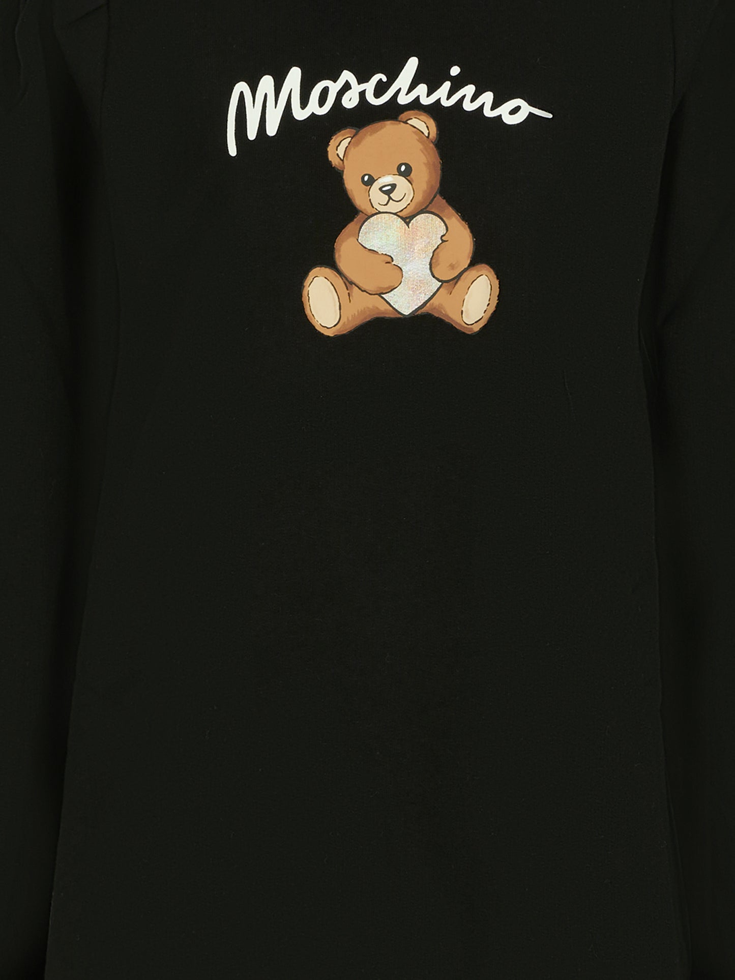 Vestito nero per bambina con Teddy Bear e cuore,Moschino Kids,HBV0FC LCA40 60100