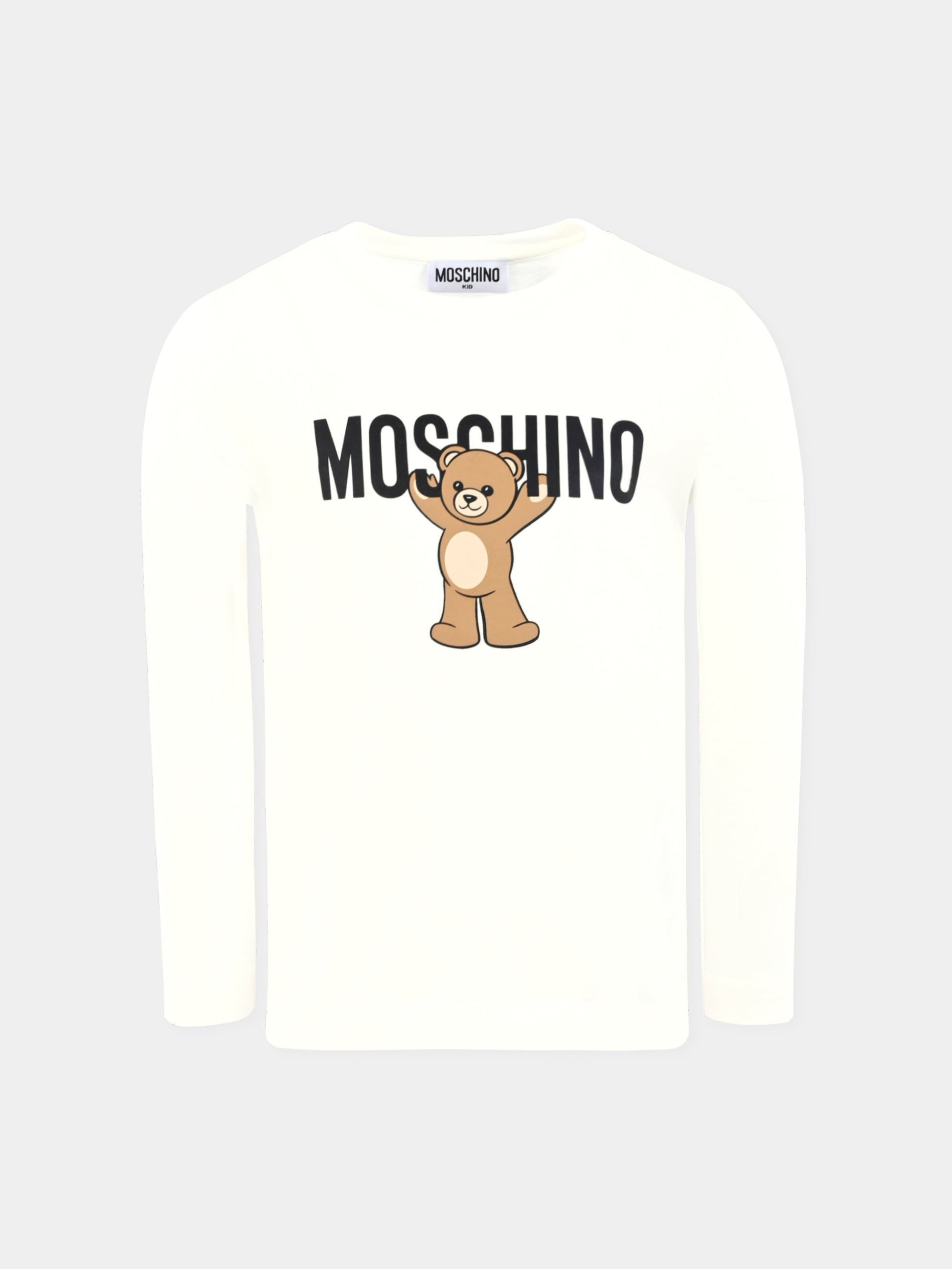 T-shirt avorio per bambini con Teddy Bear,Moschino Kids,HTO00J LAA10 10063