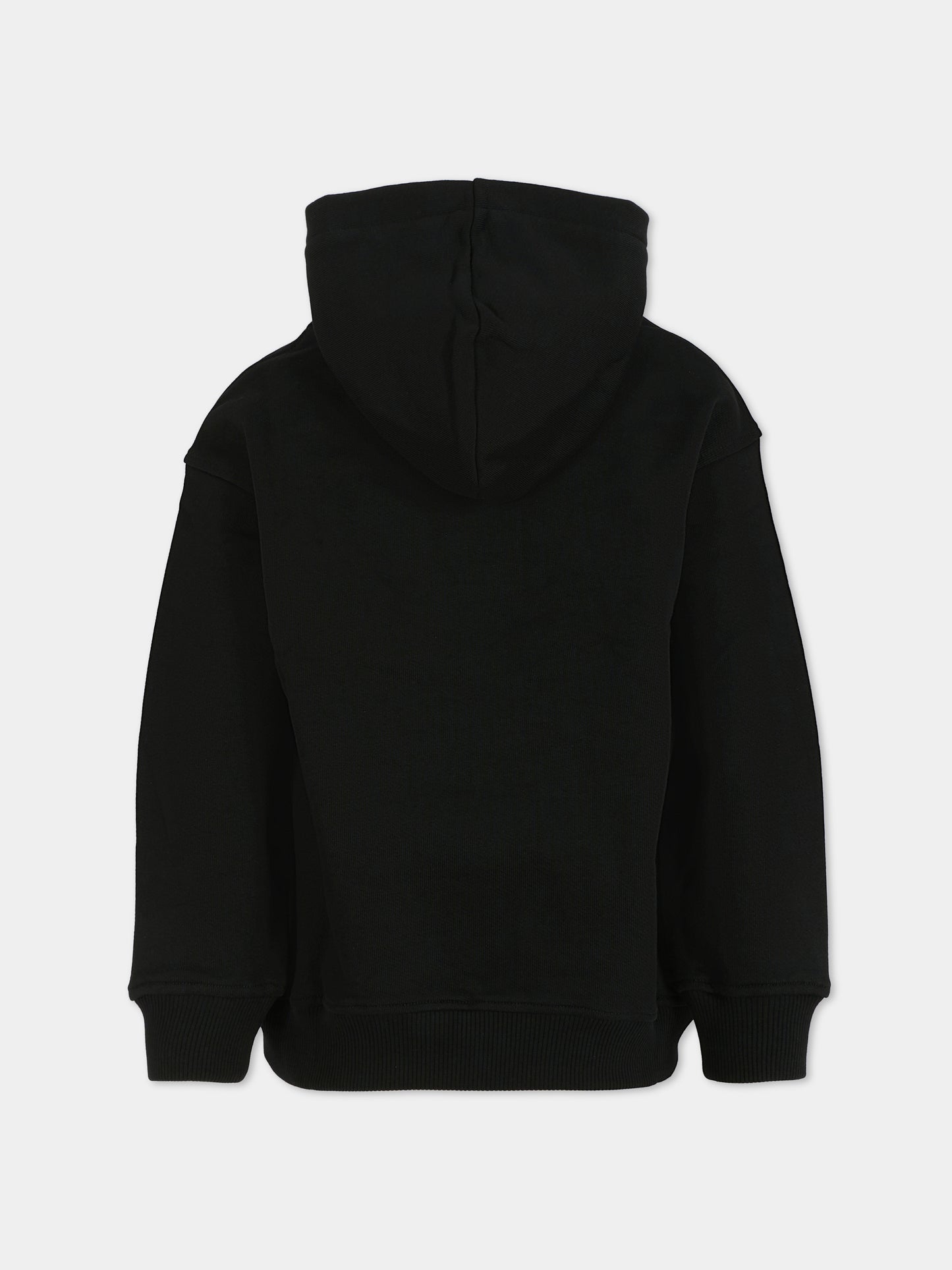 Felpa nera per bambini con Teddy Bear e logo,Moschino Kids,HUF098 LCA77 60100