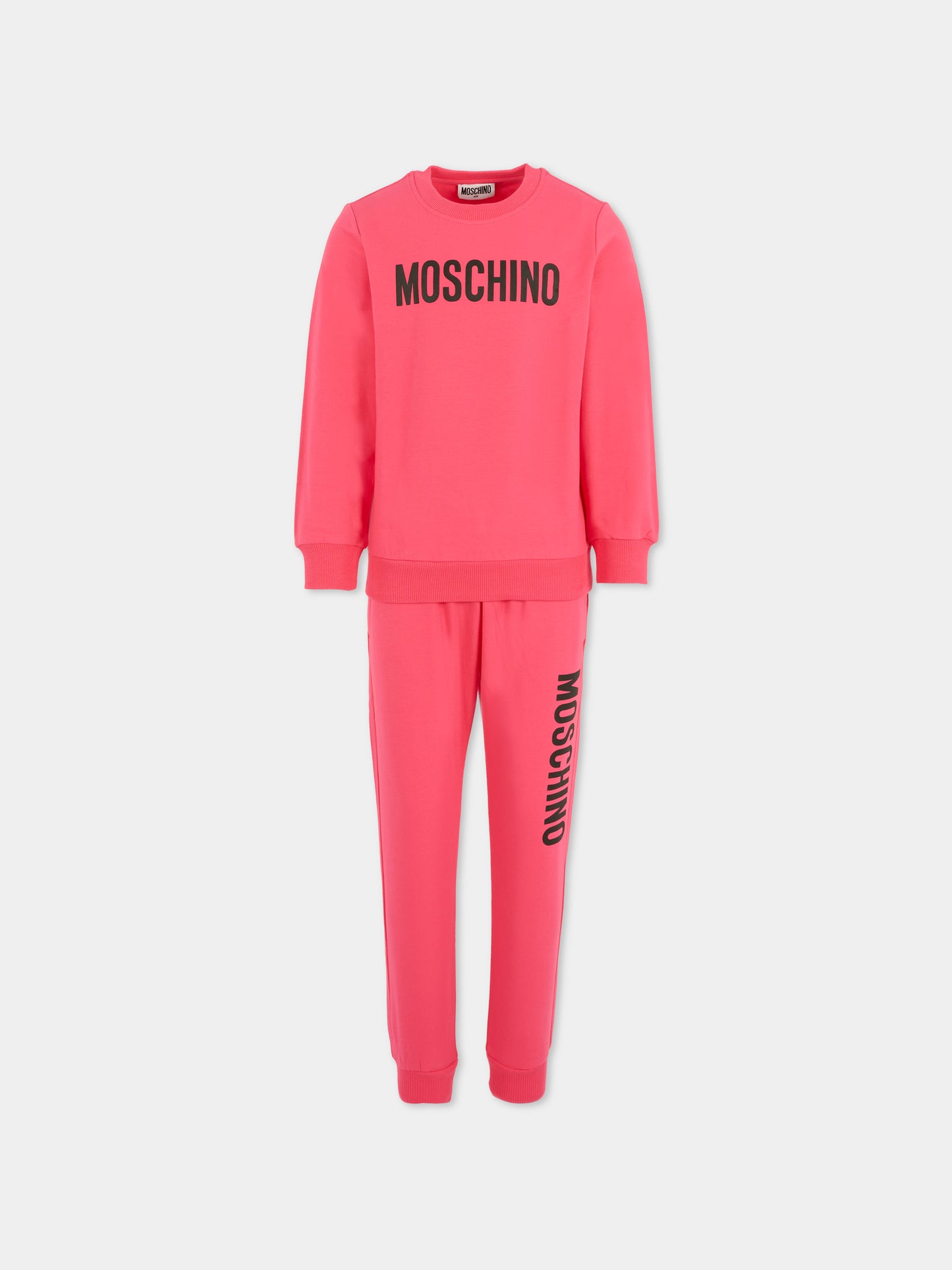 Completo fucsia per bambina con logo,Moschino Kids,HUK04E LDA21 50541