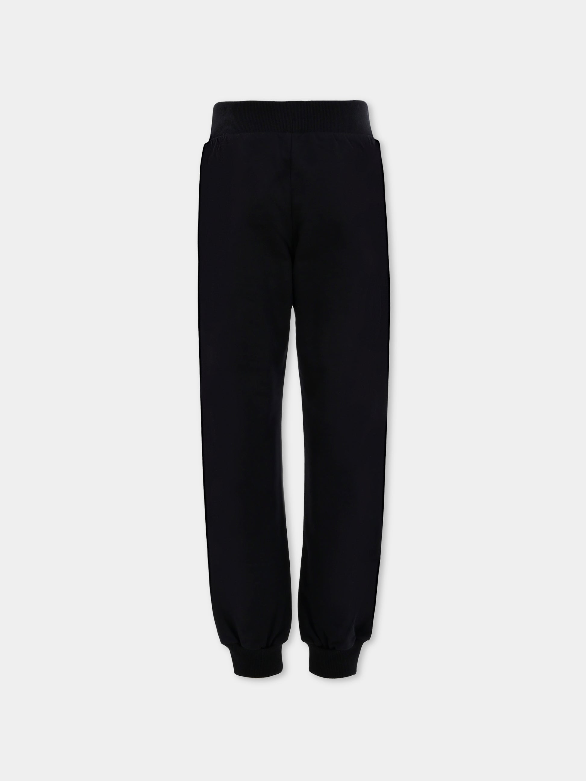 Pantaloni neri per bambini con Teddy Bear,Moschino Kids,HUP08R LCA40 60100