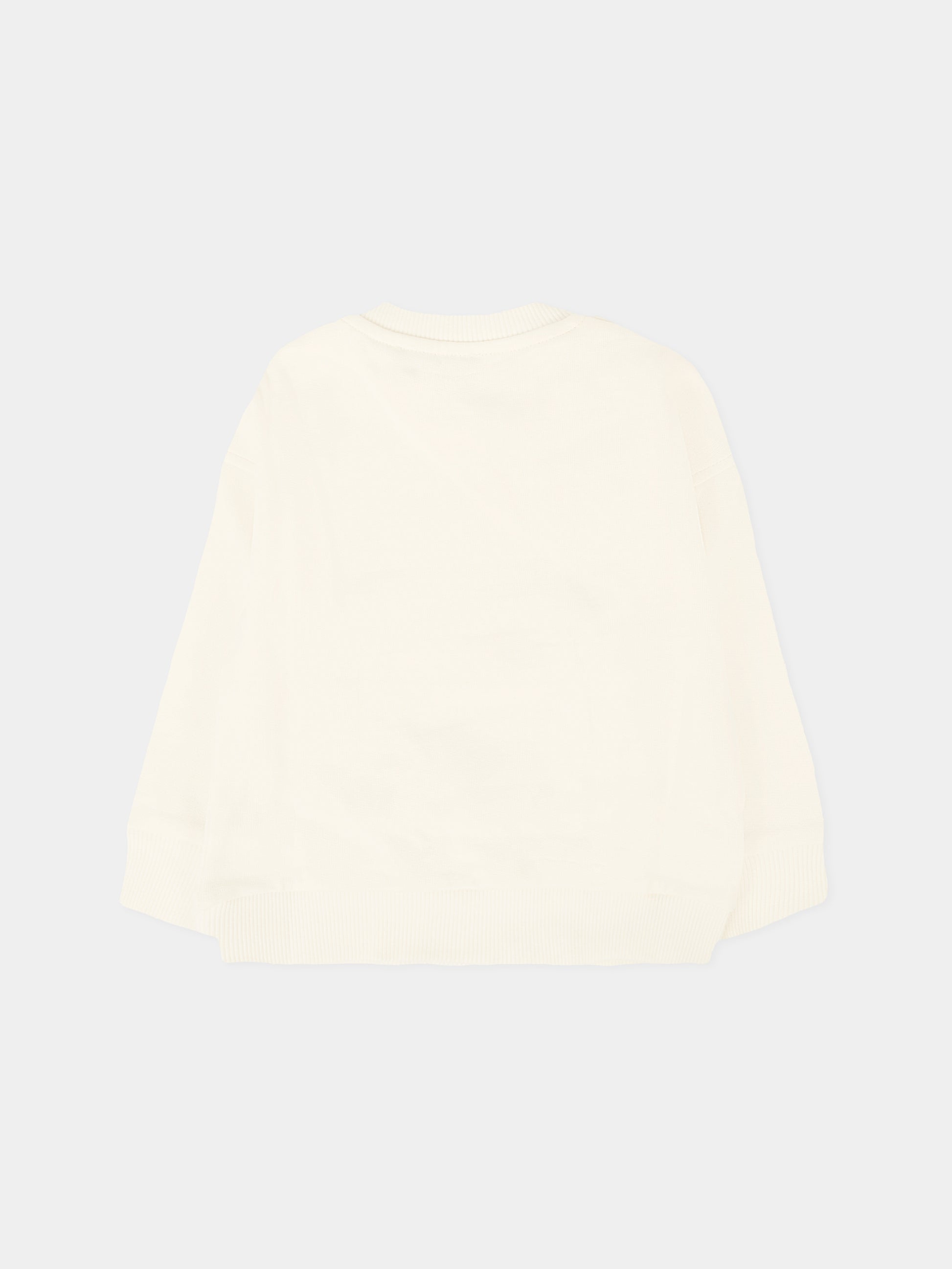 Felpa avorio per neonati con logo e Teddy Bear,Moschino Kids,M8F03Q LCA83 10063