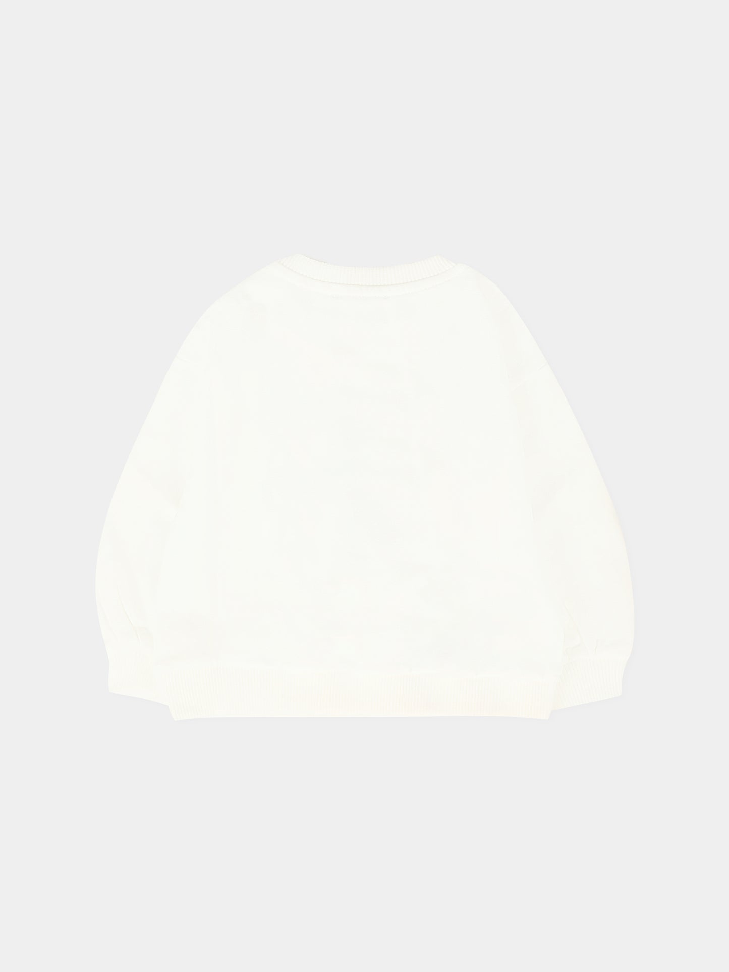 Felpa avorio per neonata con Teddy Bear e logo,Moschino Kids,MDF033 LCA40 10063