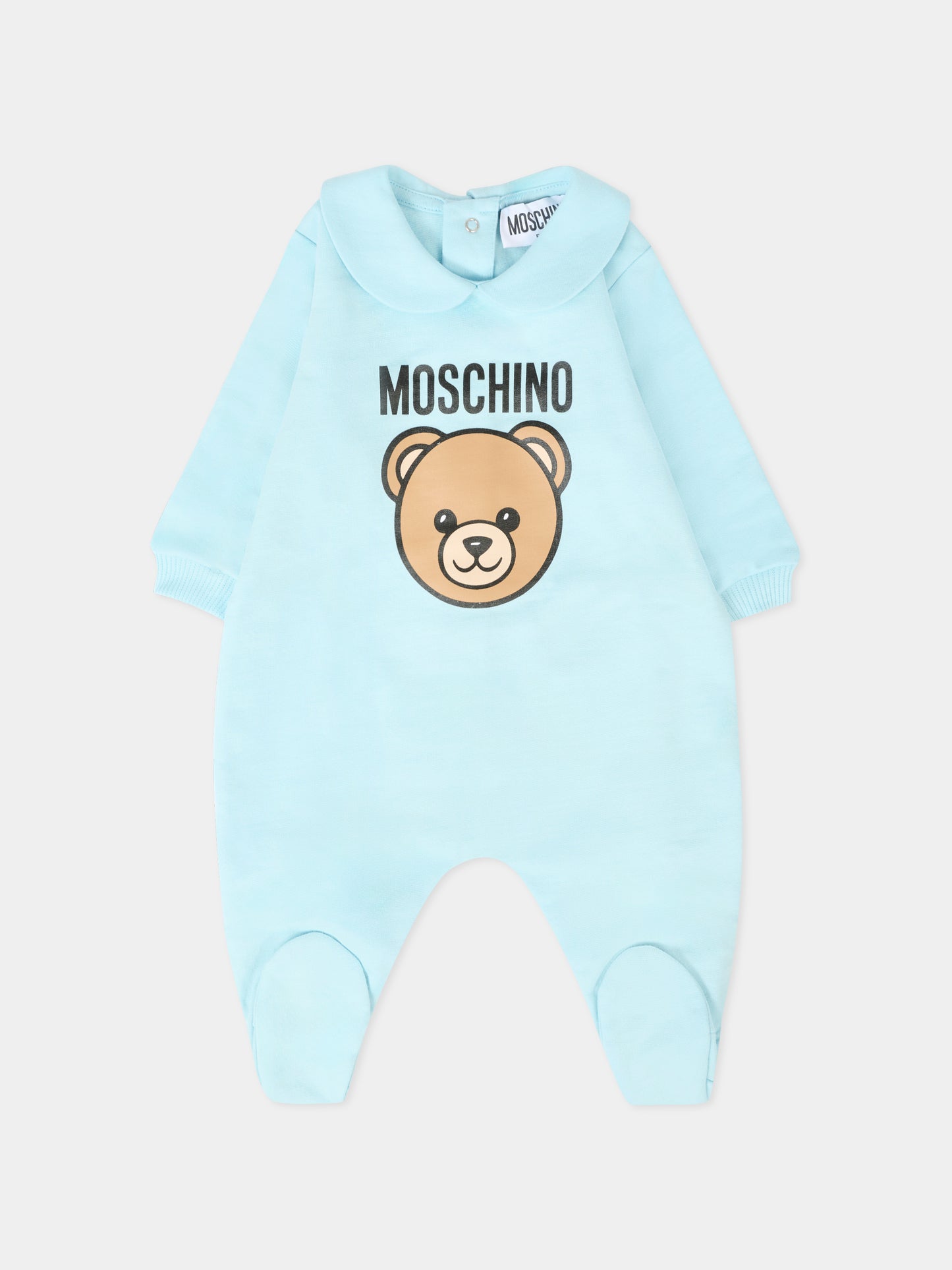 Set tutine celeste per neonato con Teddy Bear,Moschino Kids,MMY08B LCA40 40304
