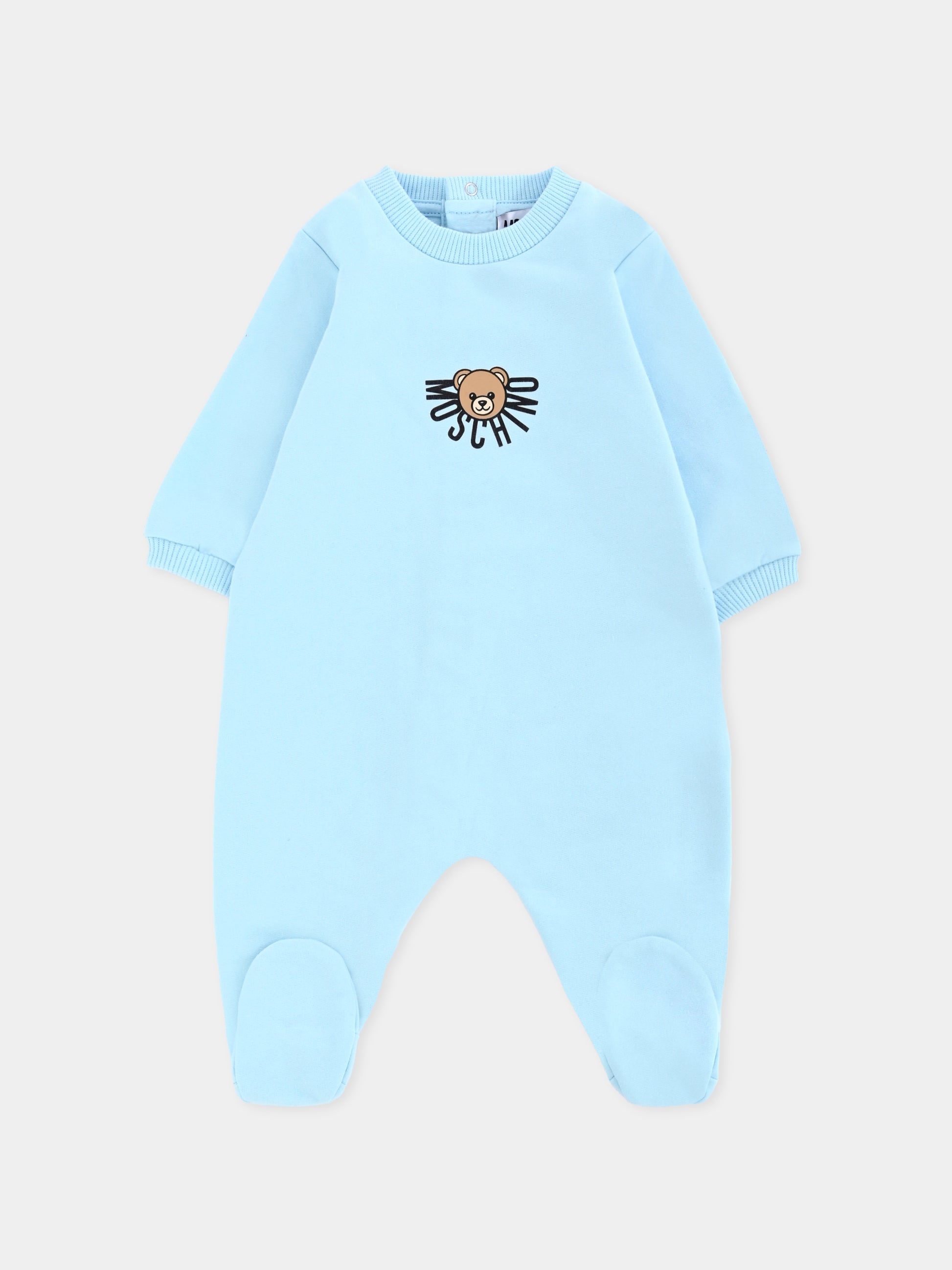 Tutina celeste per neonato con Teddy Bear,Moschino Kids,MNY05L LCA40 40304