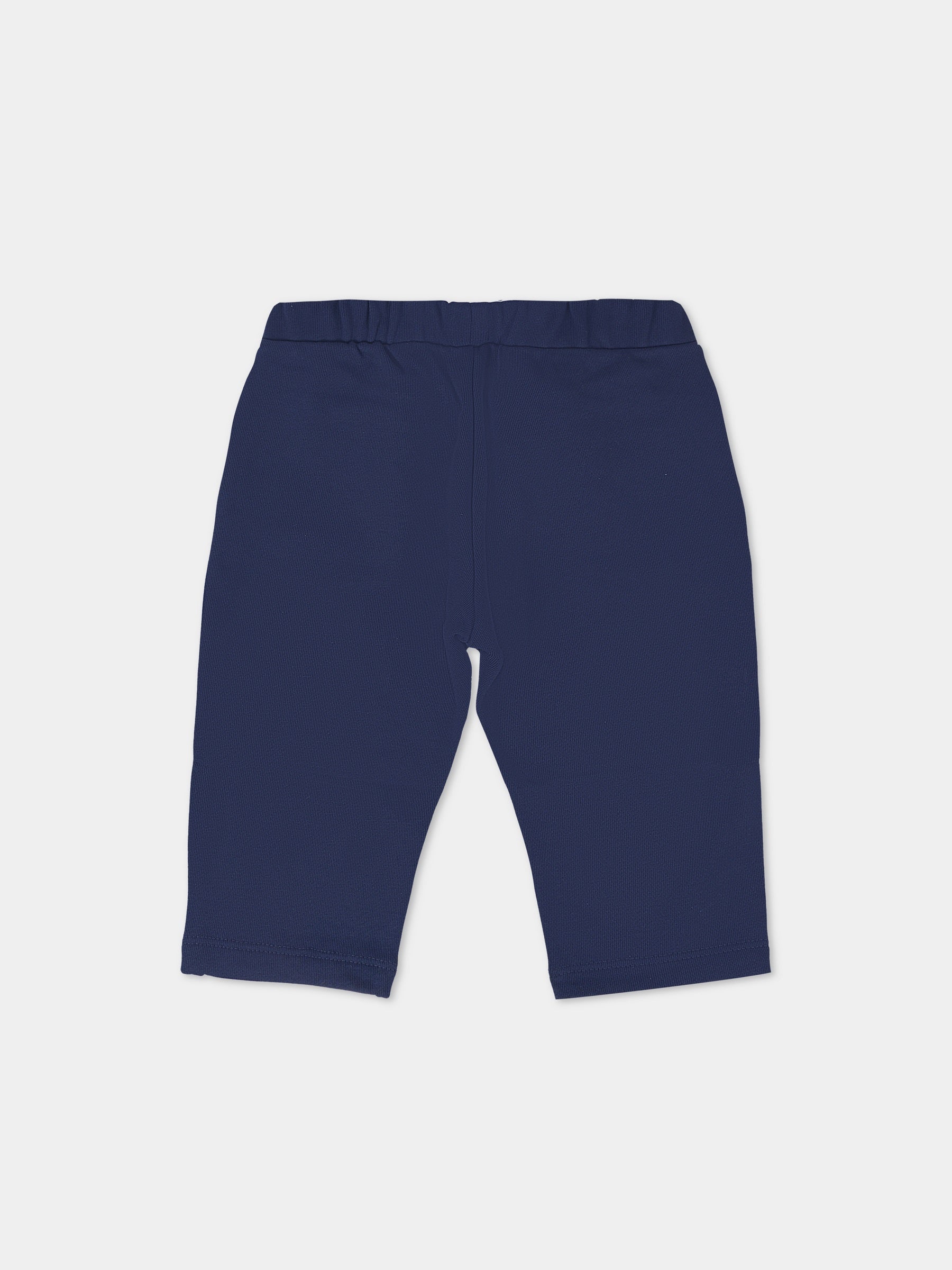 Pantaloni blu per neonato con Teddy Bear e logo,Moschino Kids,MUP05K LCA15 40016