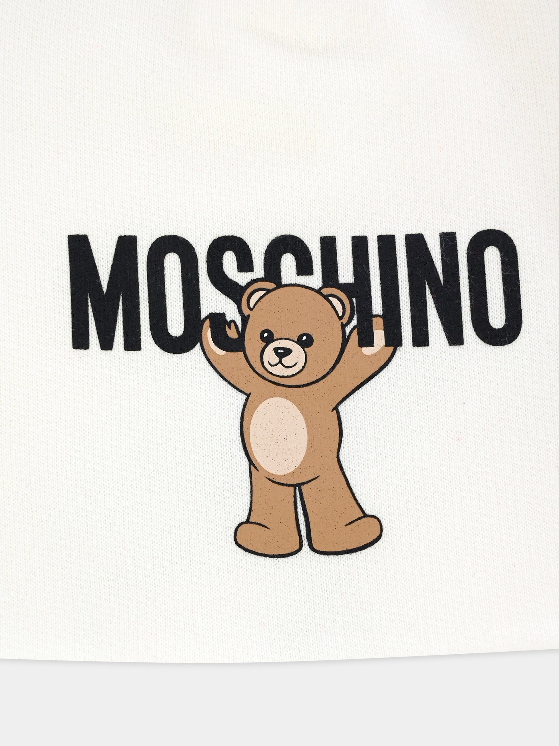 Berretto avorio per neonati con Teddy Bear,Moschino Kids,MUX05H LCA40 10063