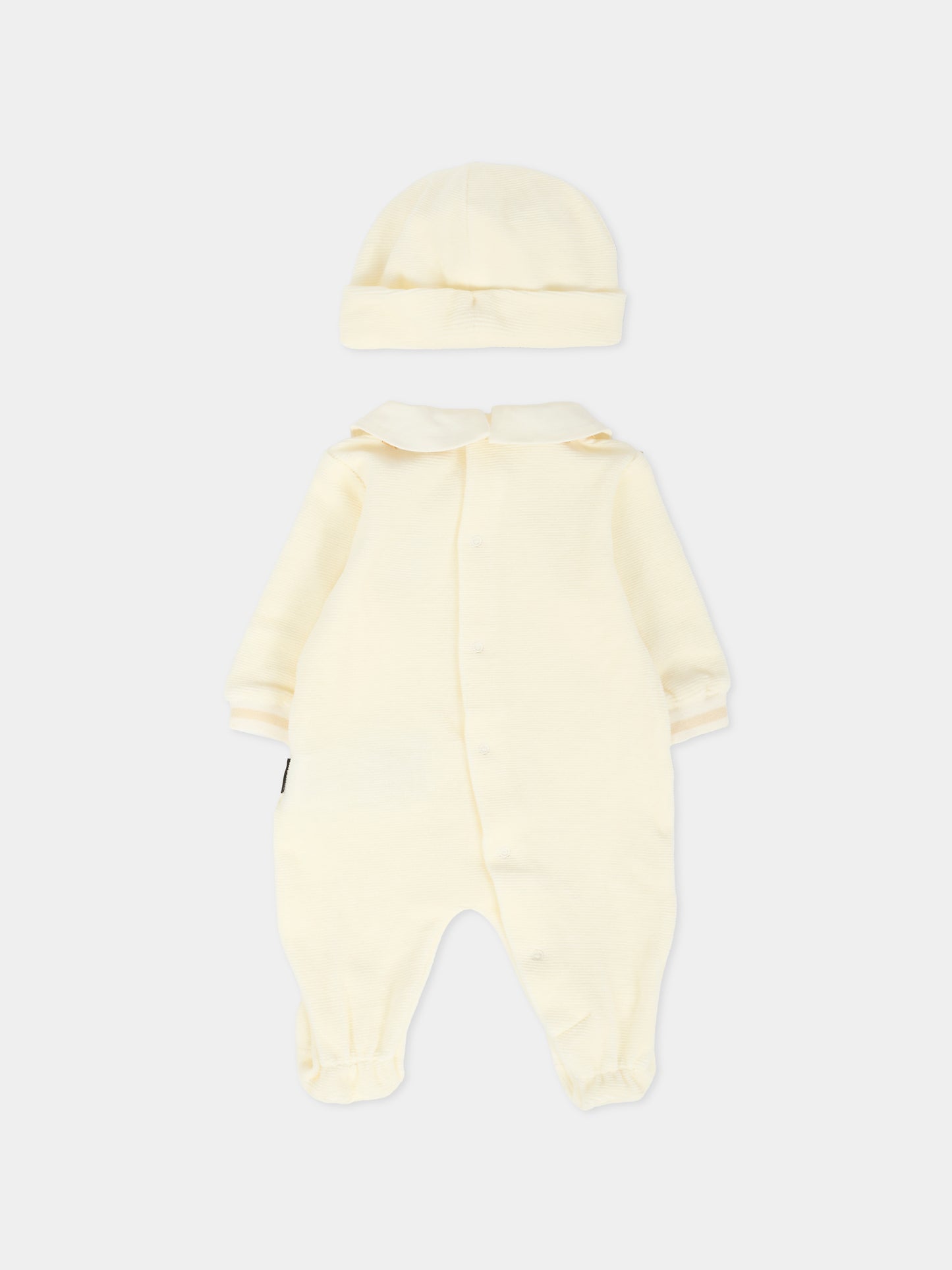 Set tutina avorio per neonati con patch Teddy Bear,Moschino Kids,MUY08H LGA27 10063