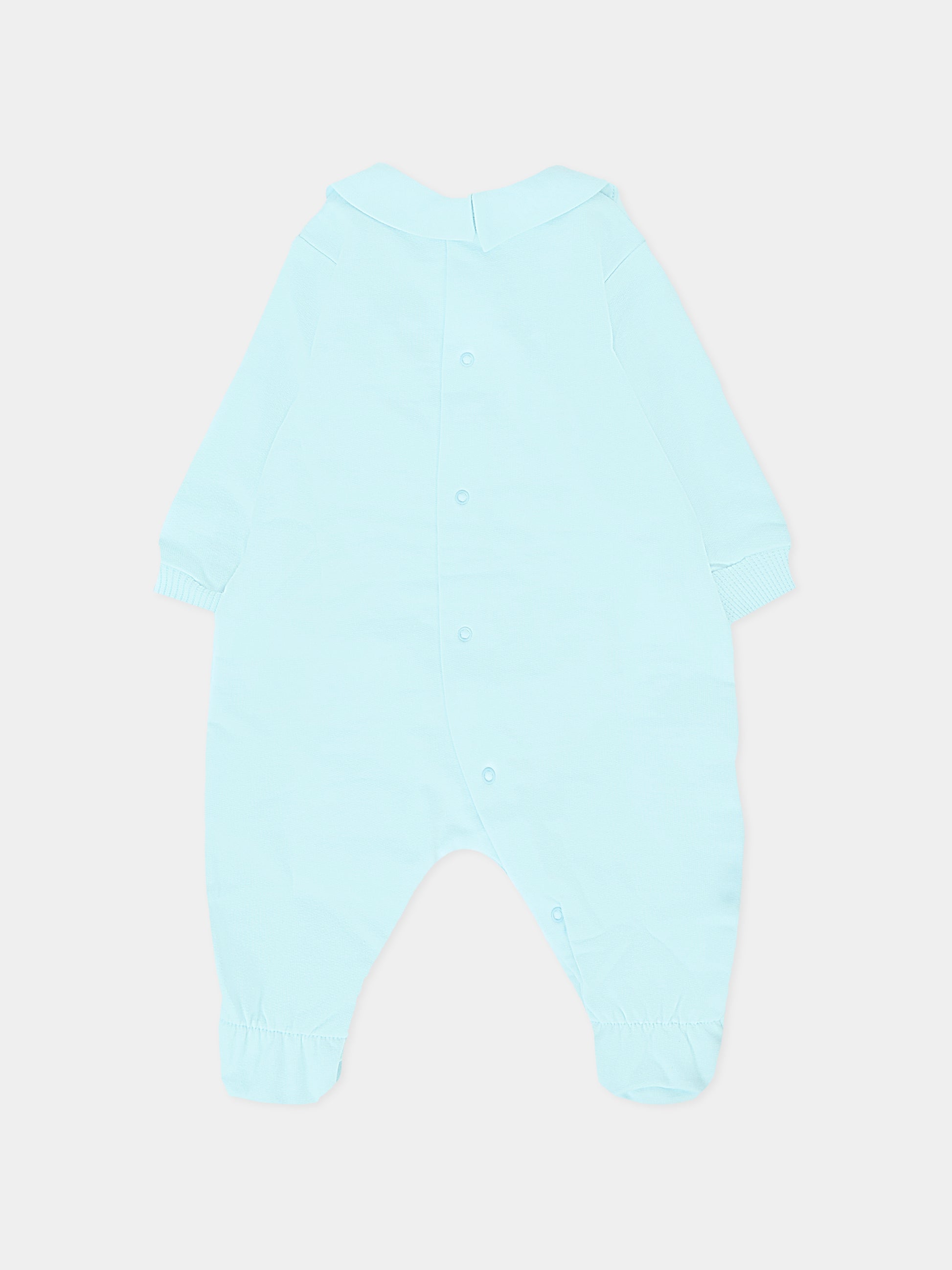 Tutina celeste per neonato con Teddy Bear e logo,Moschino Kids,MUY08J LCA40 40304
