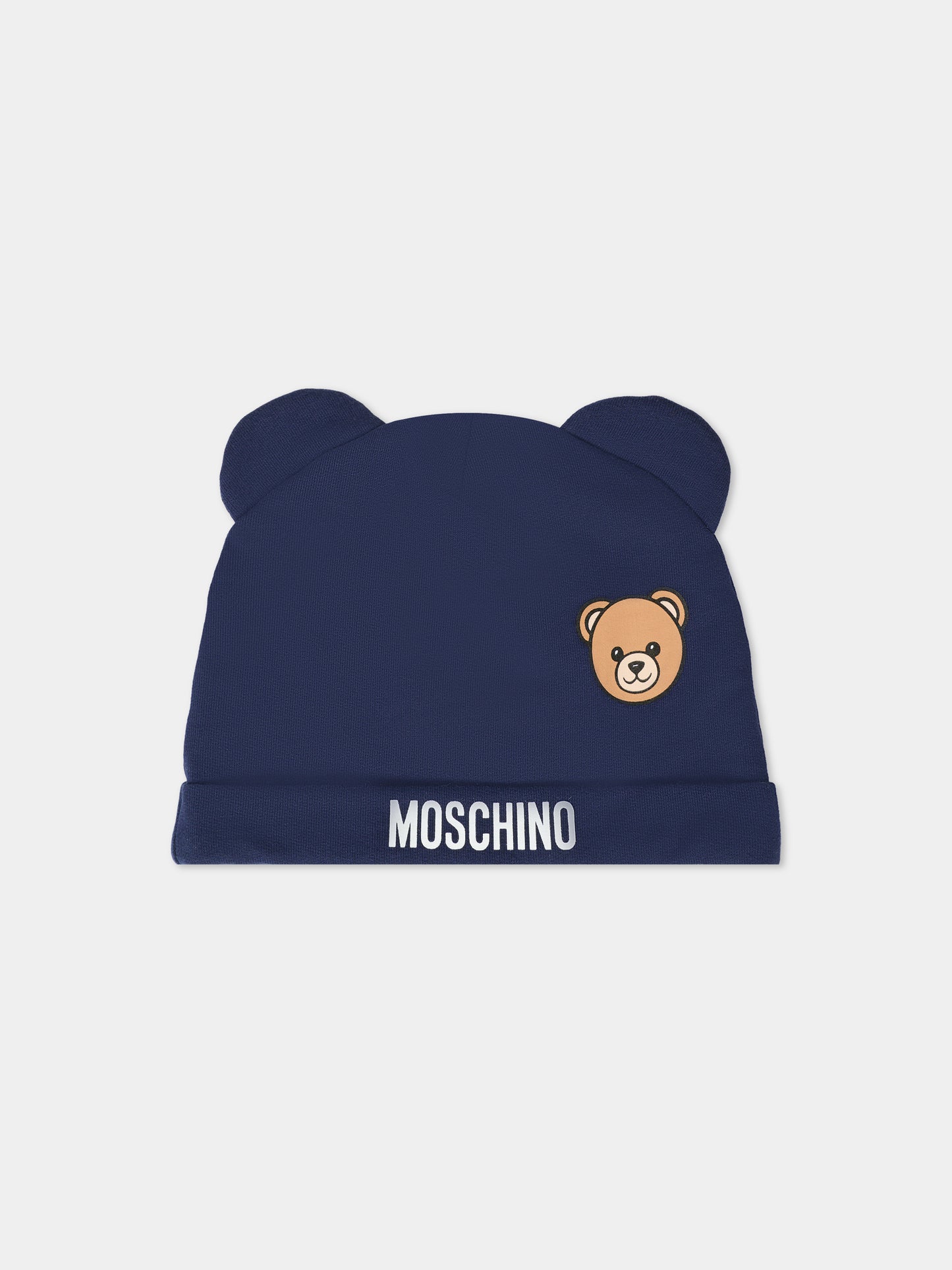 Set accessori blu per neonato con Teddy Bear,Moschino Kids,MUY08K LCA40 40016
