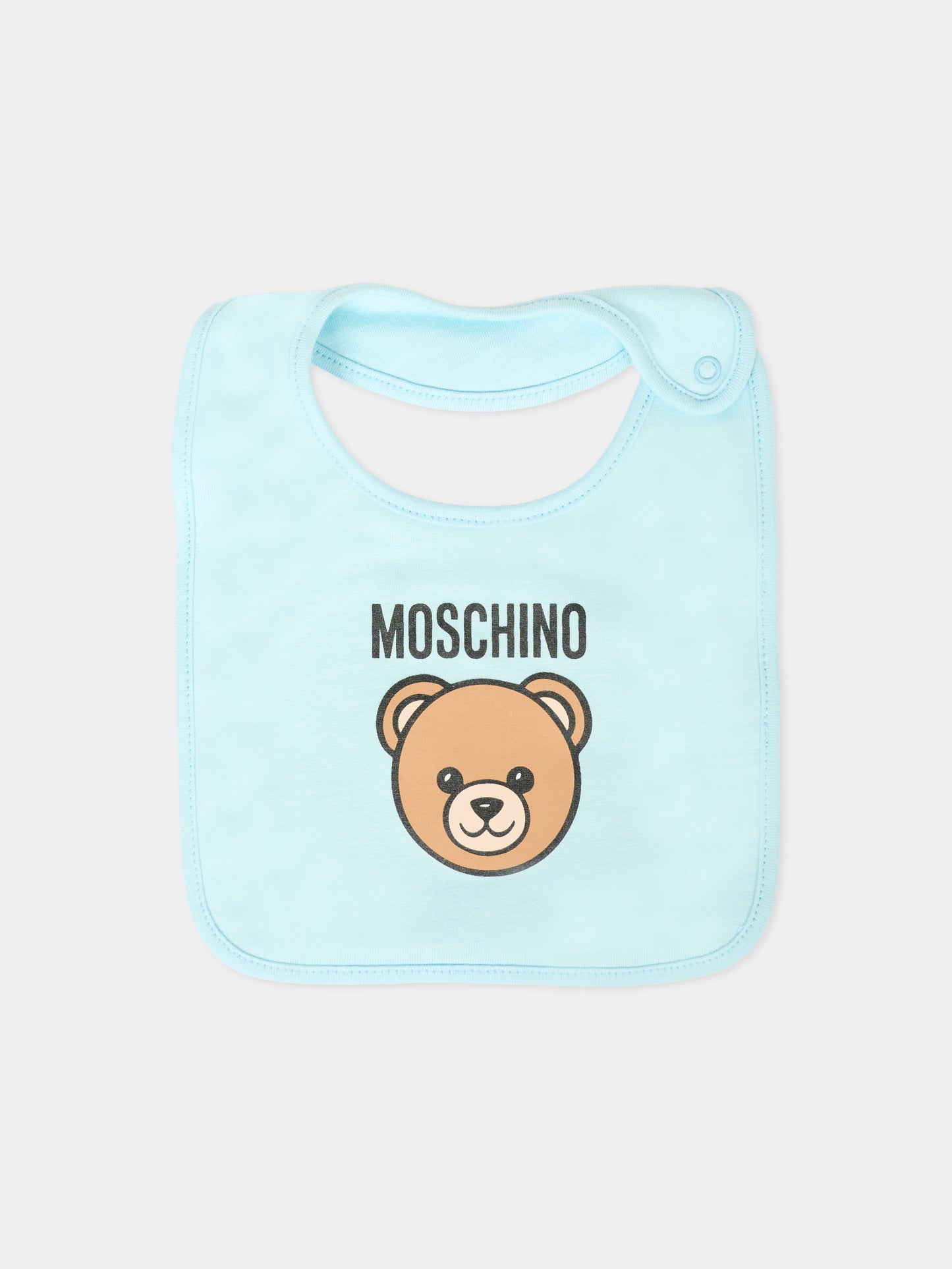 Set accessori celeste per neonato con Teddy Bear,Moschino Kids,MUY08K LCA40 40304